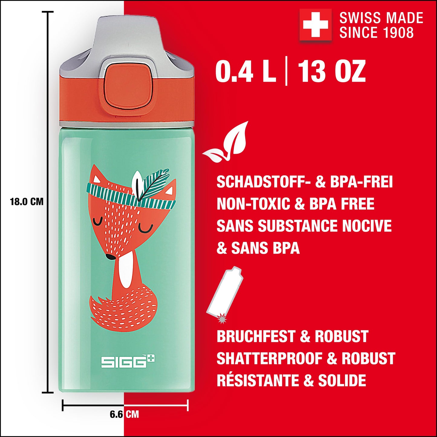 SIGG - Alu Trinkflasche Kinder - Miracle - Mit Trinkhalm - Auslaufsicher - Federleicht - BPA-frei - Klimaneutral Zertifiziert - Schule & Sport - 0,4L