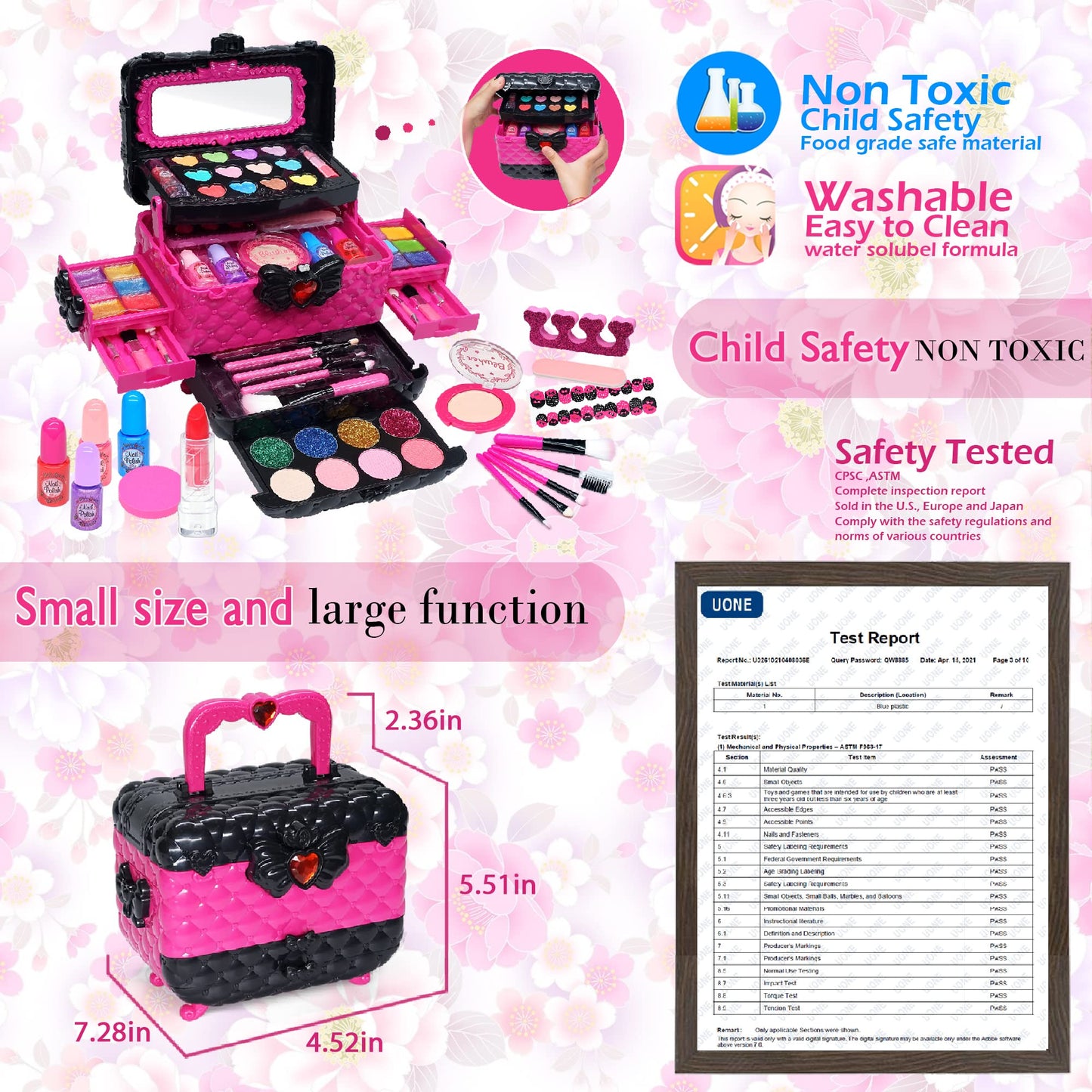 Mrabbitoo Kinderschminke Set Mädchen Schminkkoffer - Waschbar Kinder Make Up Set Schminkset Spielzeug,Schminke Halloween Weihnachts Geburtstag Geschenke für Prinzessin 4 5 6 7 8 9 10 11 12 Jahre