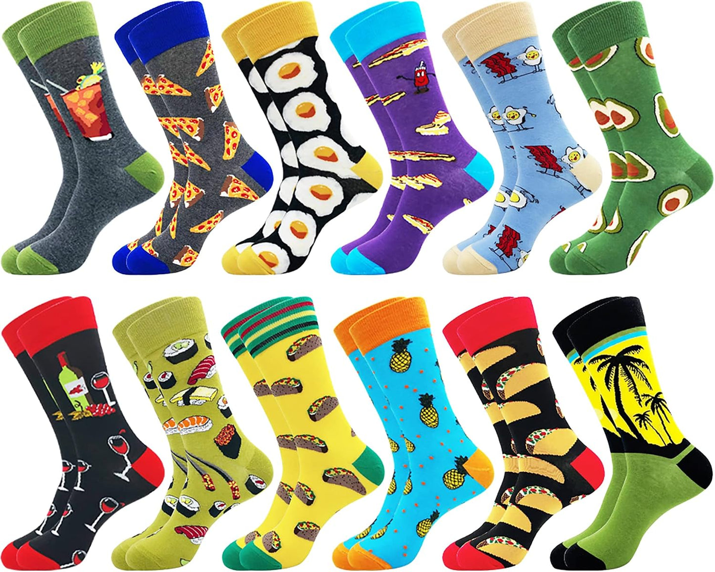 Belloxis Bunte Socken Herren 43-46 Baumwolle Motiv Kuschelsocken Wadenstrümpfe Socken Geschenke für Männer