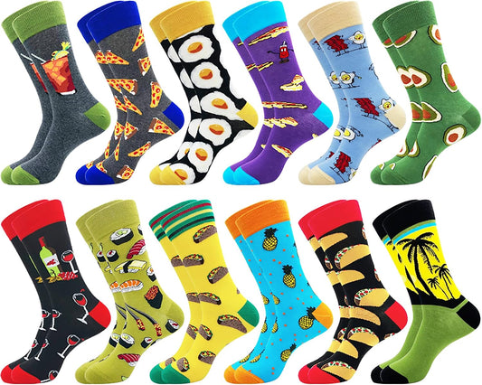 Belloxis Bunte Socken Herren 43-46 Baumwolle Motiv Kuschelsocken Wadenstrümpfe Socken Geschenke für Männer