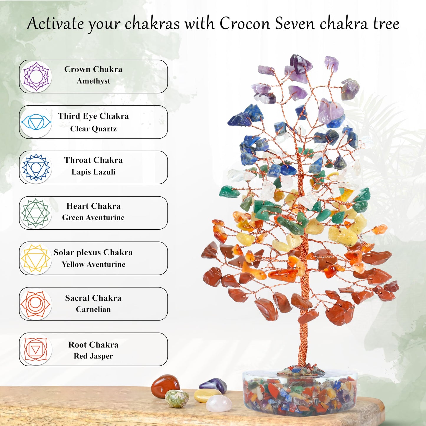 Crocon Der Originale Lebensbaum 7 Chakra Kristall Baum Geschenke für Frauen