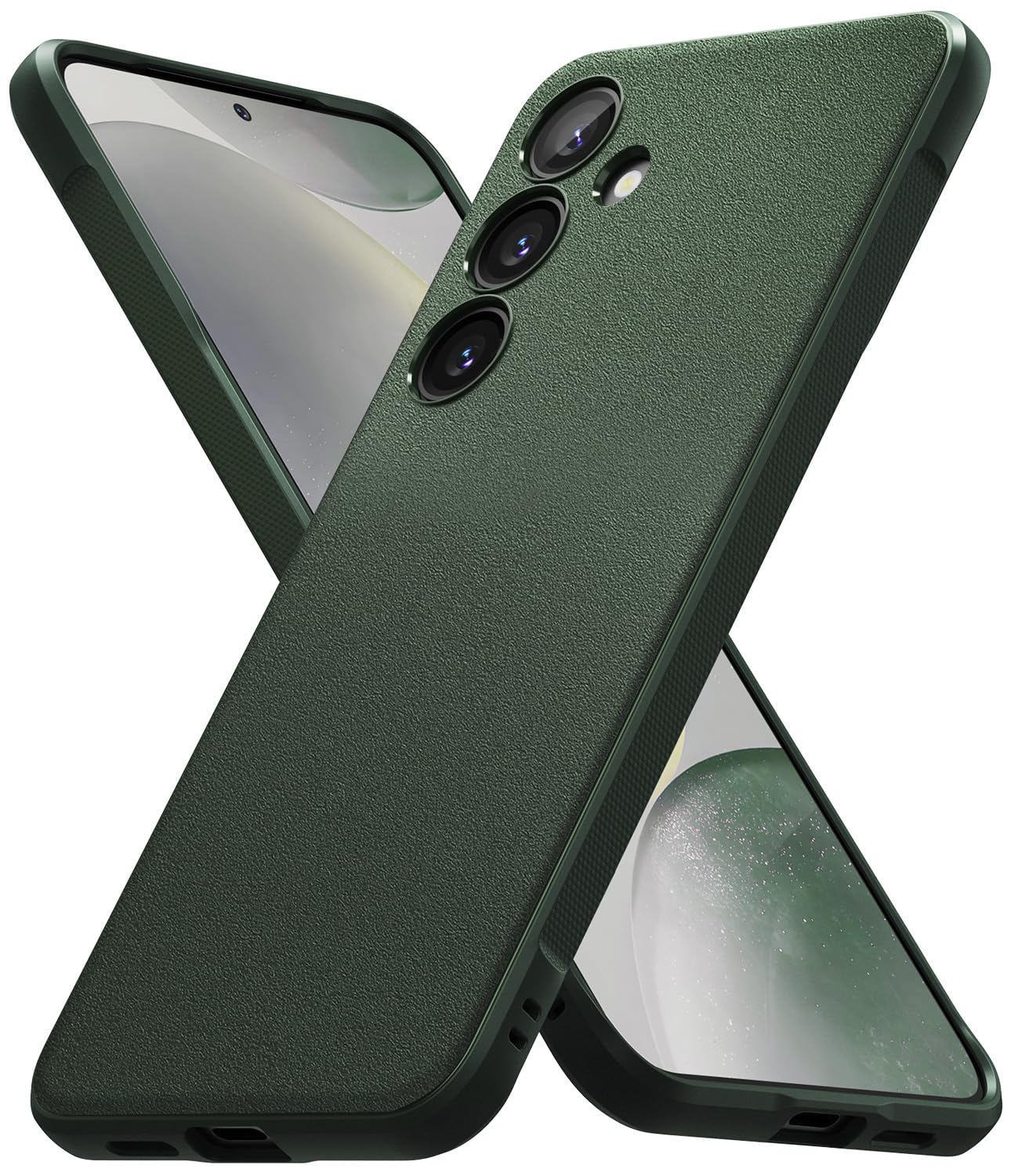 Ringke Onyx Case Compatible with Samsung Galaxy S25 Ultra, Firm Grip, Non-Slip Elegant Design, Perfect Fit, TPU Shockproof Scratch-Resistant Unique Texture Mobile Phone Case, Dark Green