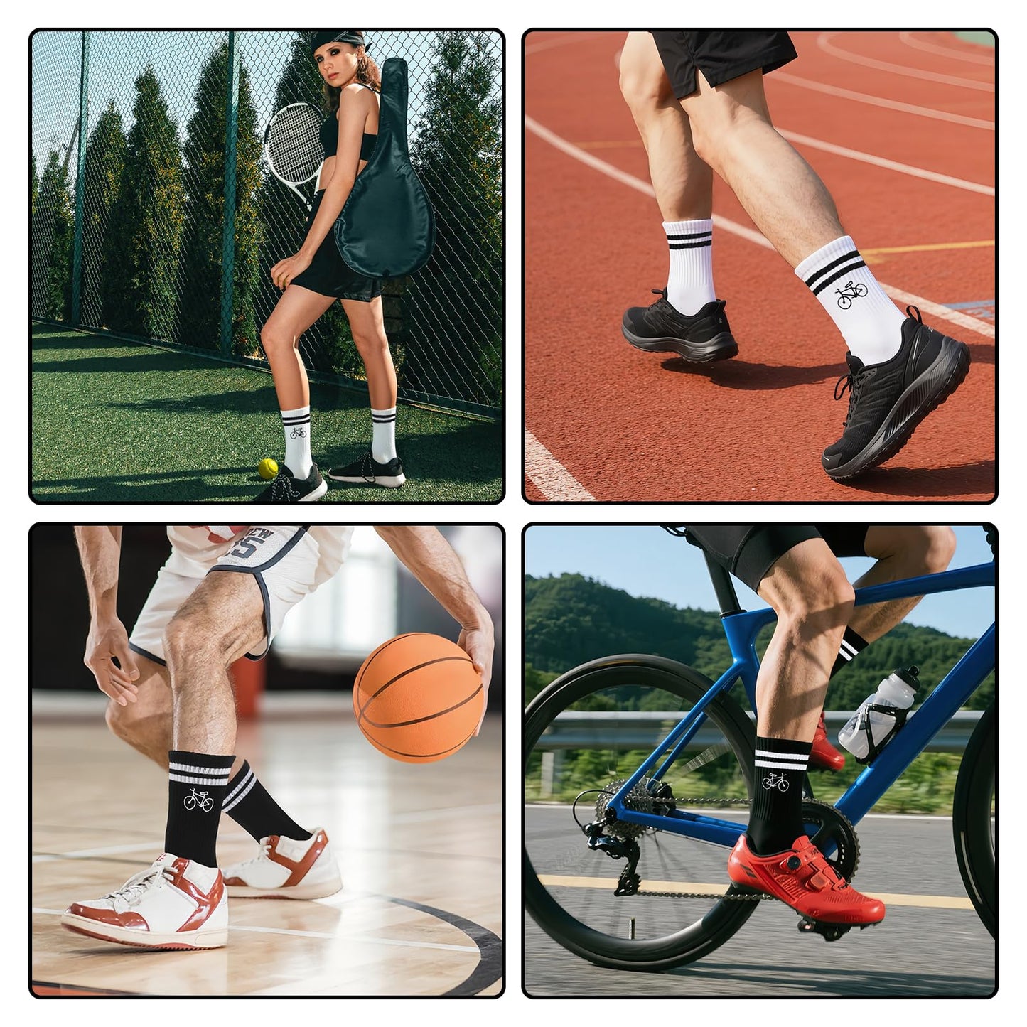 HUKUMA Rennrad Socken,35-46 Fahrradsocken Herren,Fahrrad Geschenk für Herren Damen,Rennrad Zubehör,Fahrradfahrer Tennissocken Accessoires,Lustiges Geschenk für Geburtstag Männer und Frauen