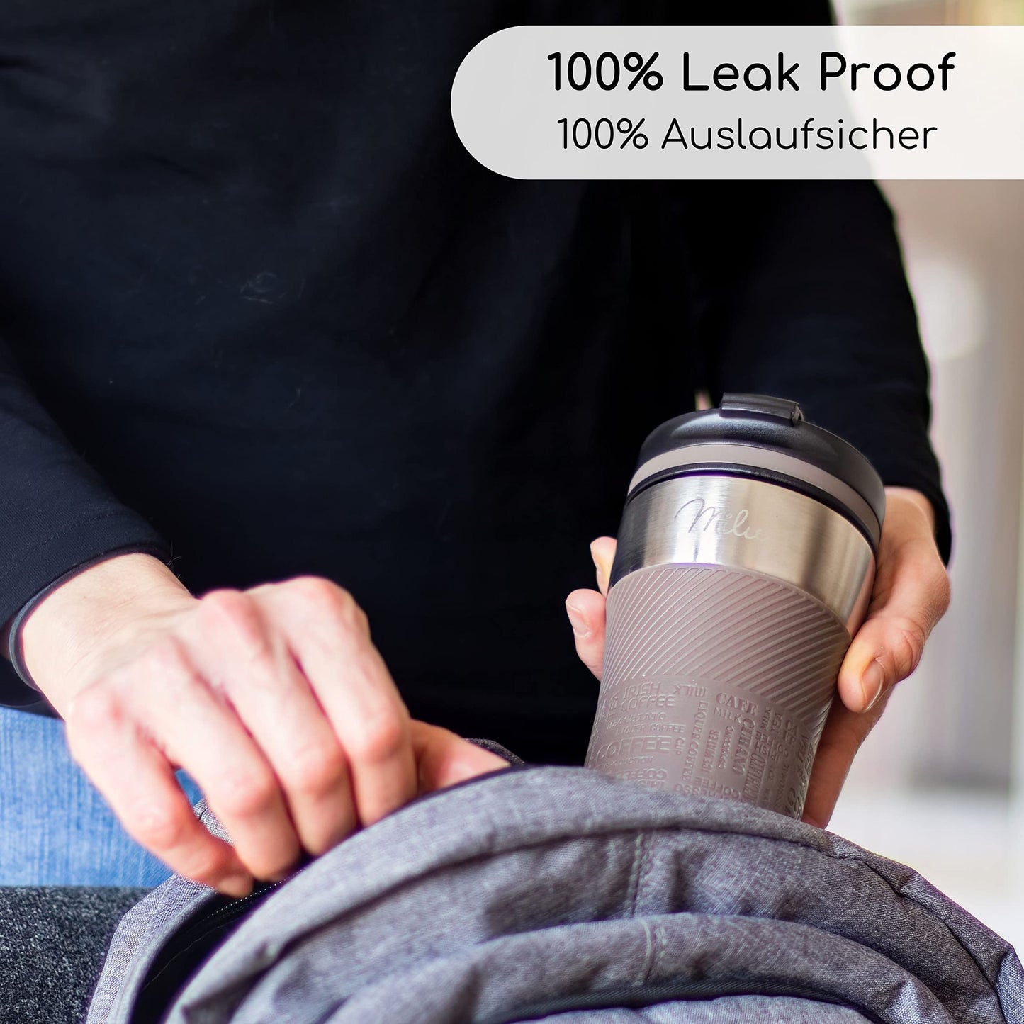 Milu Thermobecher Isolierbecher Kaffeebecher to go - 210ml 100% Auslaufsicher - Trinkbecher aus Edelstahl - Autobecher doppelwand Isolierung - Thermo Becher - Travel Mug (Rot)