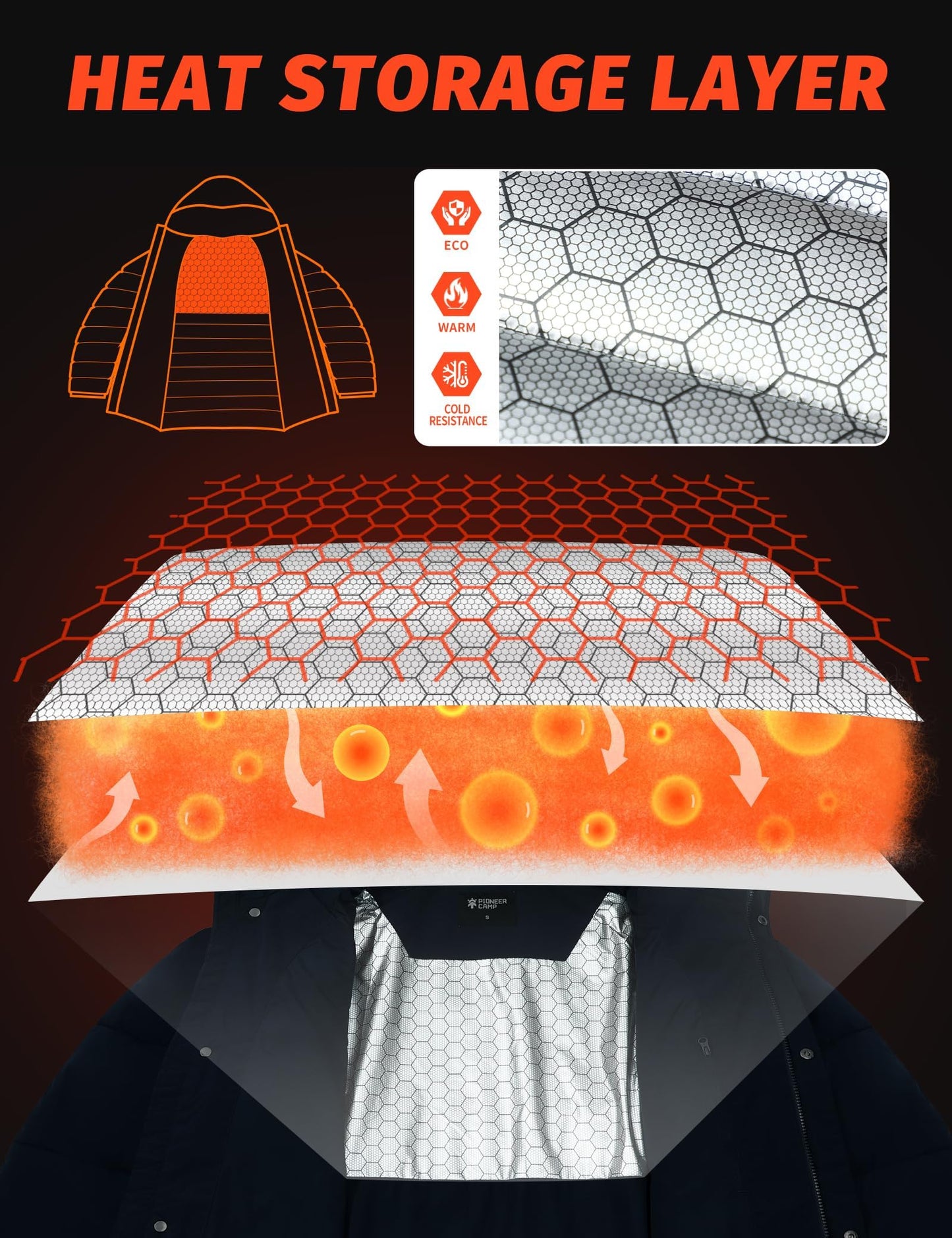 Pioneer Camp Men's Winter Jacket Long Windproof Waterproof Warm Down Jacket Winter Outdoor Parka Jacket with Hood