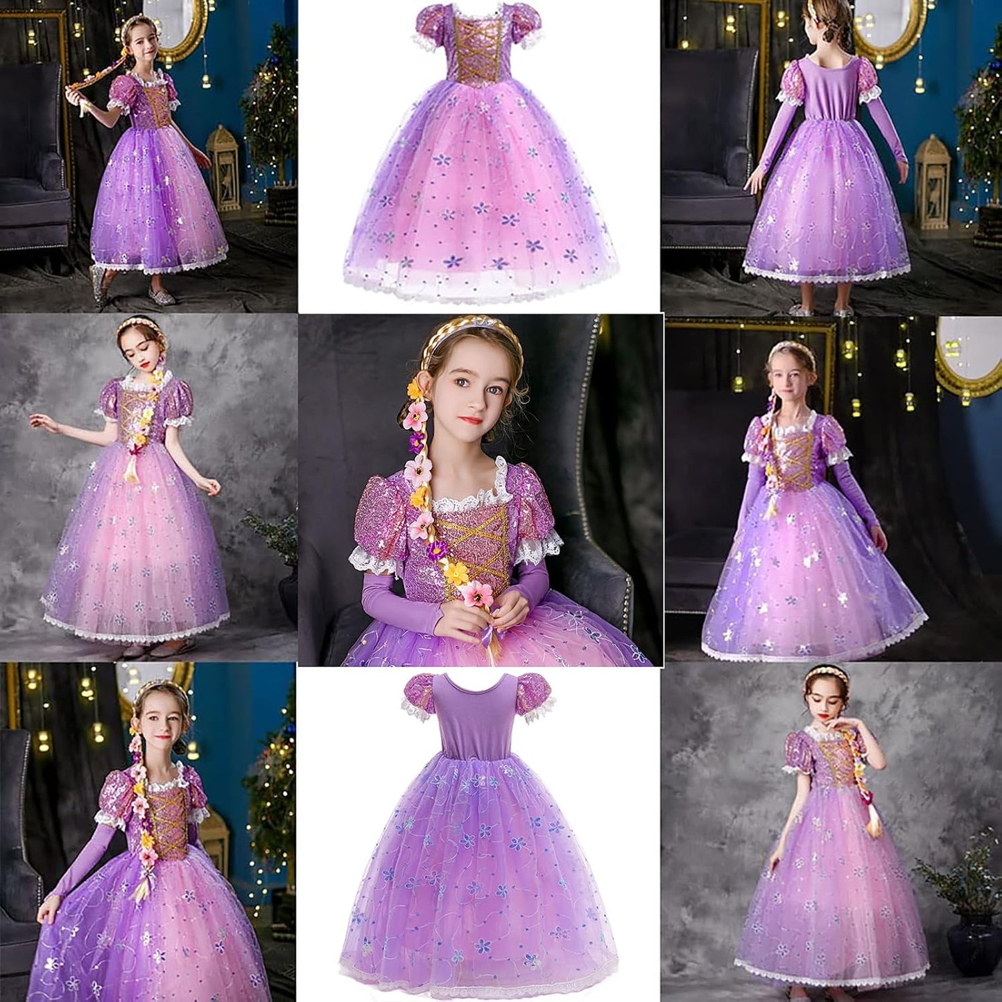 Prinzessin Kostüm Mädchen Prinzessin Prinzessin Kleid Mädchen mit Zubehör Geburtstag Party Weihnachten Halloween Karneval Cosplay Kleider