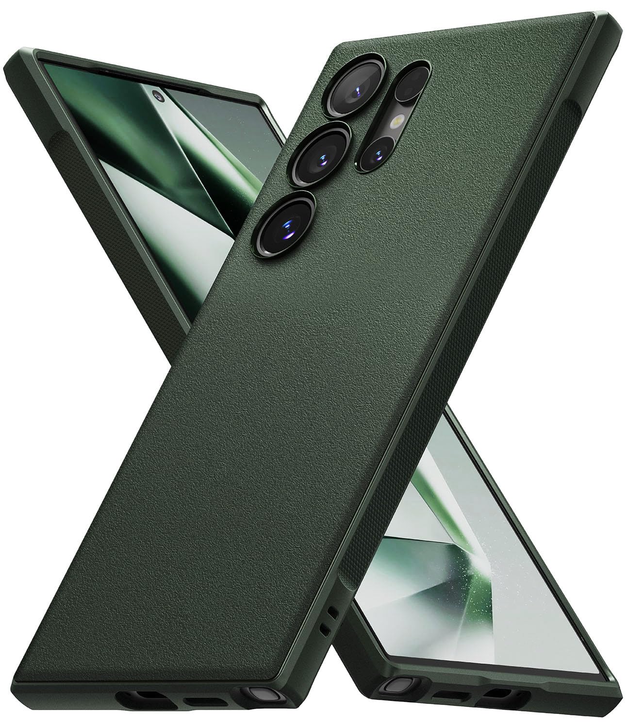 Ringke Onyx Case Compatible with Samsung Galaxy S25 Ultra, Firm Grip, Non-Slip Elegant Design, Perfect Fit, TPU Shockproof Scratch-Resistant Unique Texture Mobile Phone Case, Dark Green