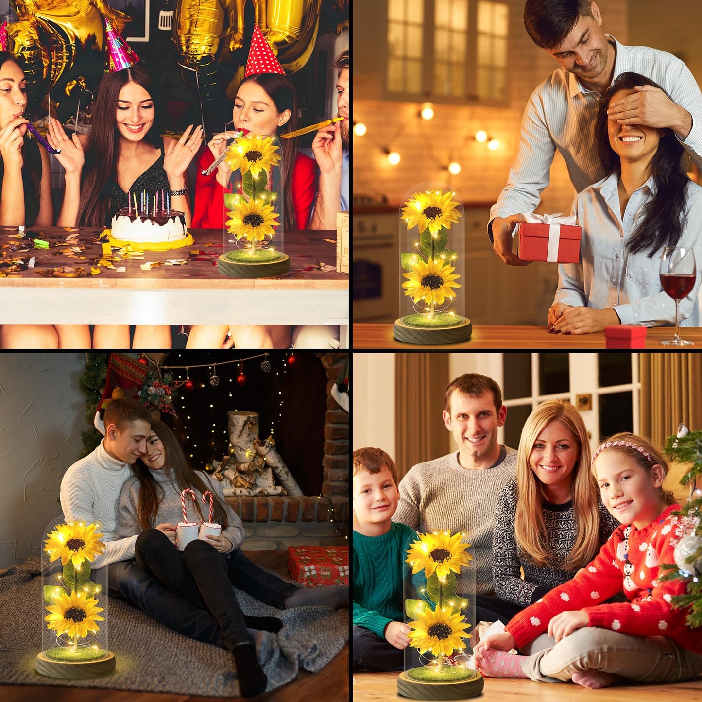 Touloube Geschenke Für Frauen, Galaxy Rose Blume Geschenk, Infinity Rose in Glaskuppel, LED-Lichterkette auf der Kristallrose, Geschenk für Frauen,Hochzeit,Muttertag,Jahrestag und Geburtstag