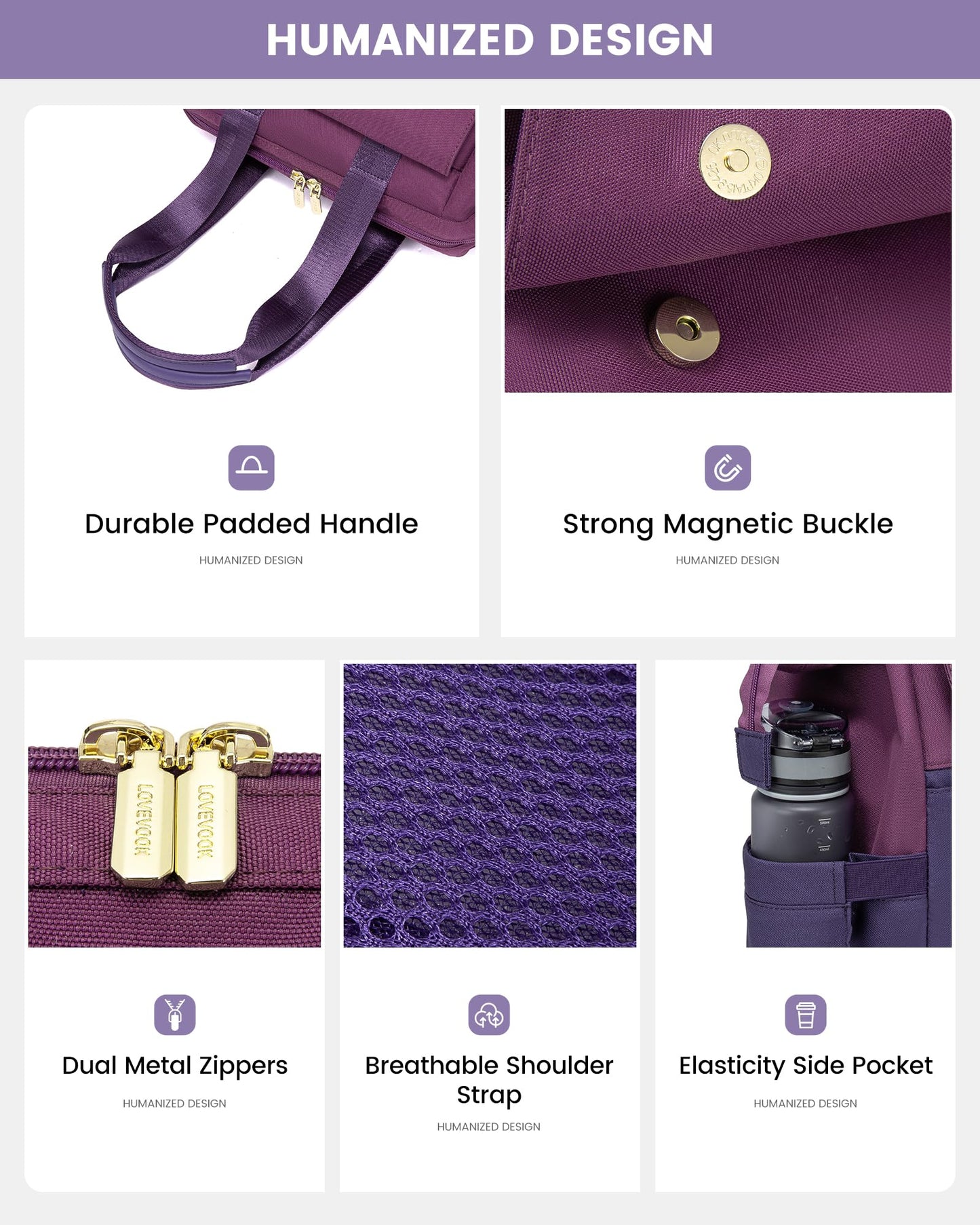 LOVEVOOK Rucksack Damen, Laptop Schulrucksack Wasserdicht, Schultasche Teenager Backpack Women Elegant Tagesrucksäcke Handtasche 2 in 1, 15,6 Zoll Arbeitstasche Lehrertasche Reiserucksack für Uni Büro