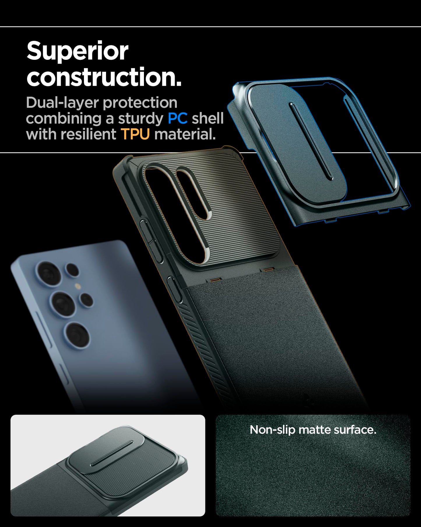 Spigen Optik Armor Case Compatible with Samsung Galaxy S25 Ultra - Black