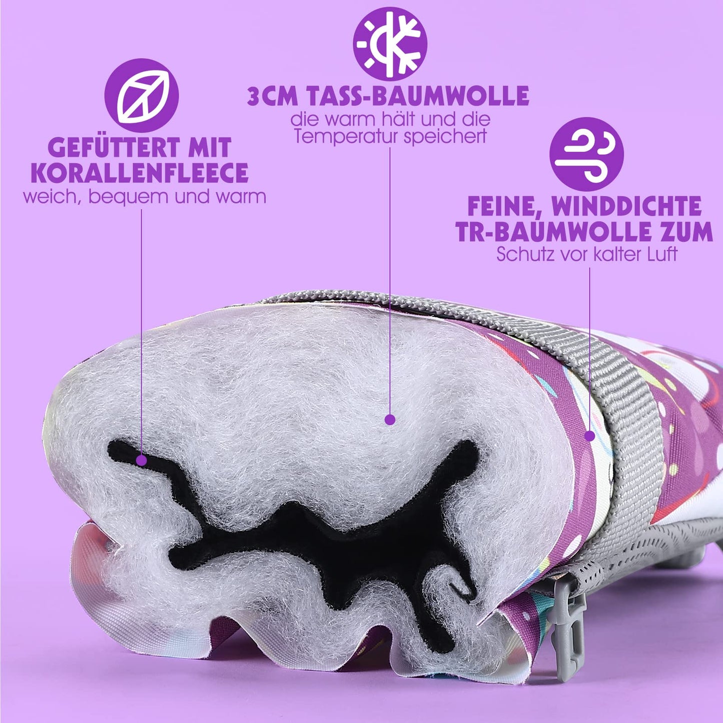 WESTGIRL Children’s Winter Gloves, Windproof, Warm Ski Gloves, Thermal Fleece, Water-Repellent Cartoon Snow Gloves, Outdoor Gloves for Snowboarding, Cycling, for Boys and Girls Aged 3–12 Years