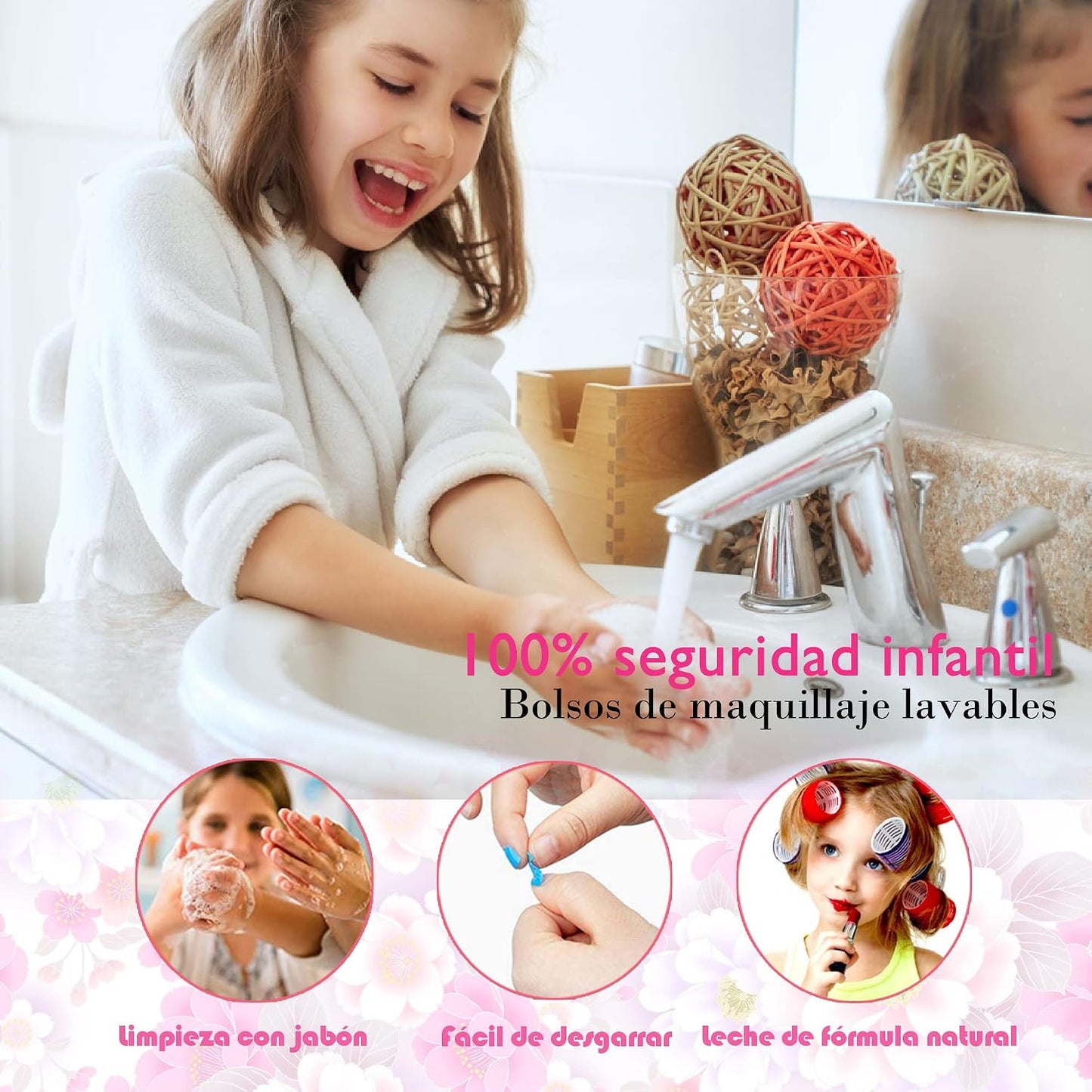 Mrabbitoo Kinderschminke Set Mädchen Schminkkoffer - Waschbar Kinder Make Up Set Schminkset Spielzeug,Schminke Halloween Weihnachts Geburtstag Geschenke für Prinzessin 4 5 6 7 8 9 10 11 12 Jahre