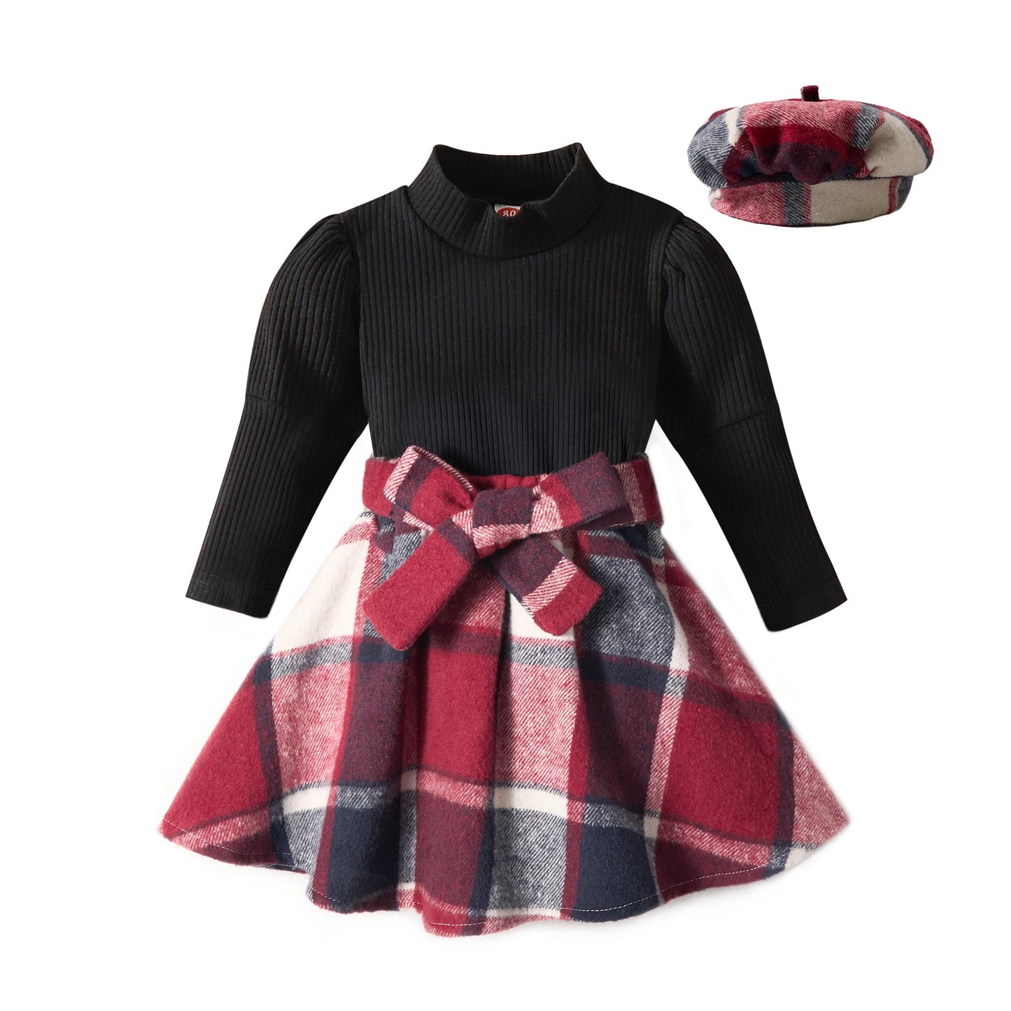 Miipat Toddler Girls Clothing Set Girls Outfits Set Long Sleeve Pullover Tops with Mini Skirt Sets Spring Autumn Baby Clothing Sets Girls Dresses