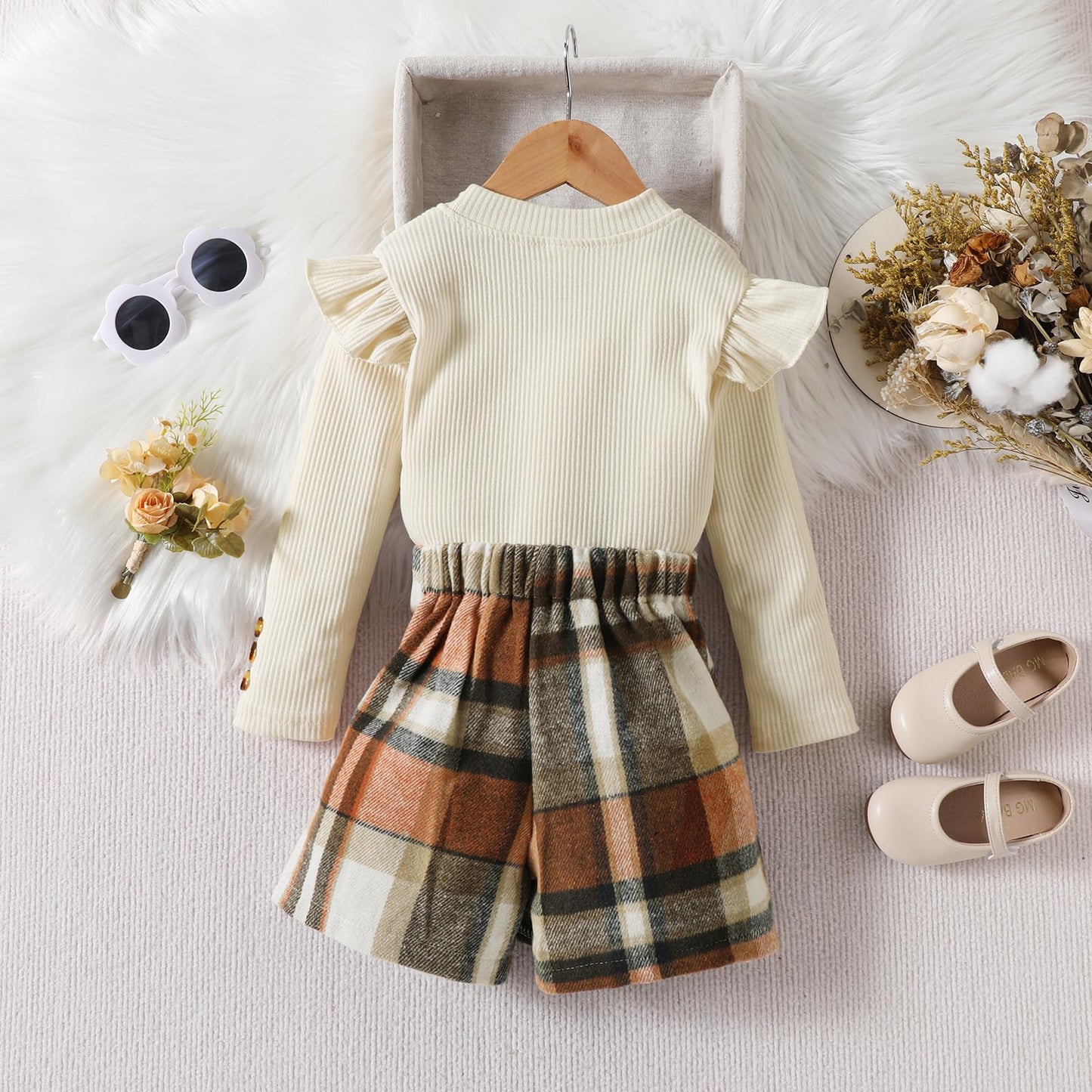 Miipat Toddler Girls Clothing Set Girls Outfits Set Long Sleeve Pullover Tops with Mini Skirt Sets Spring Autumn Baby Clothing Sets Girls Dresses