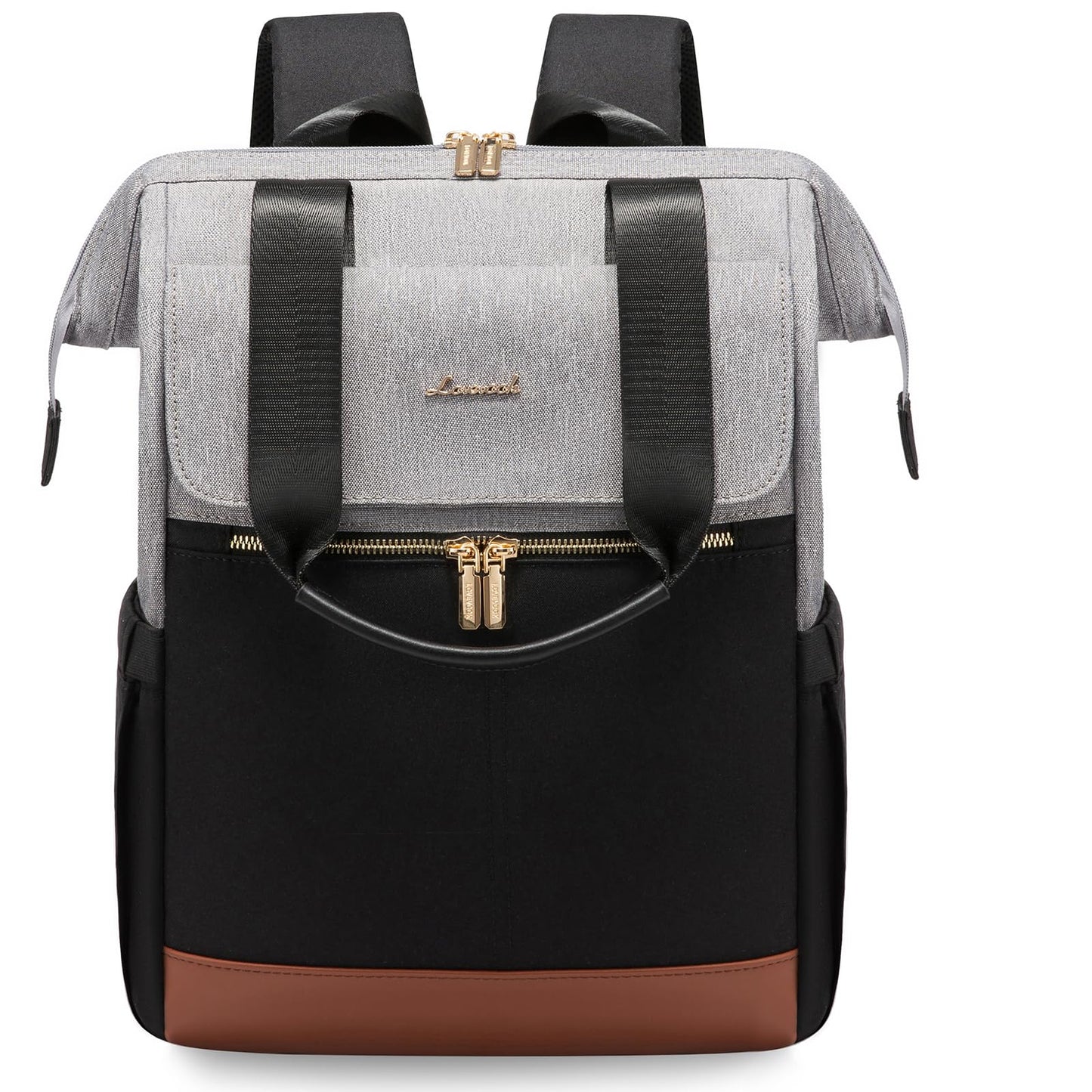 LOVEVOOK Rucksack Damen, Laptop Schulrucksack Wasserdicht, Schultasche Teenager Backpack Women Elegant Tagesrucksäcke Handtasche 2 in 1, 15,6 Zoll Arbeitstasche Lehrertasche Reiserucksack für Uni Büro