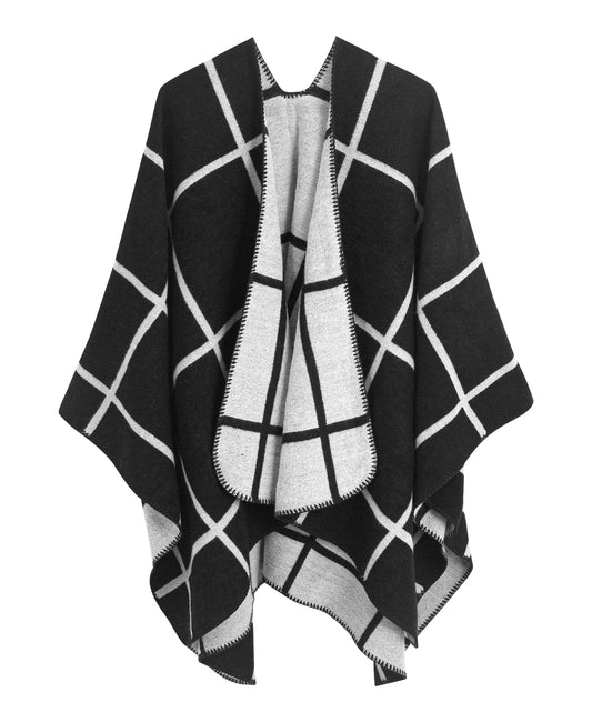 DiaryLook Damen Poncho Schal Winter Cardigan Übergroße Cape Elegant Poncho Für Frauen Umhang Damen Warm Geschenk Für Mutter