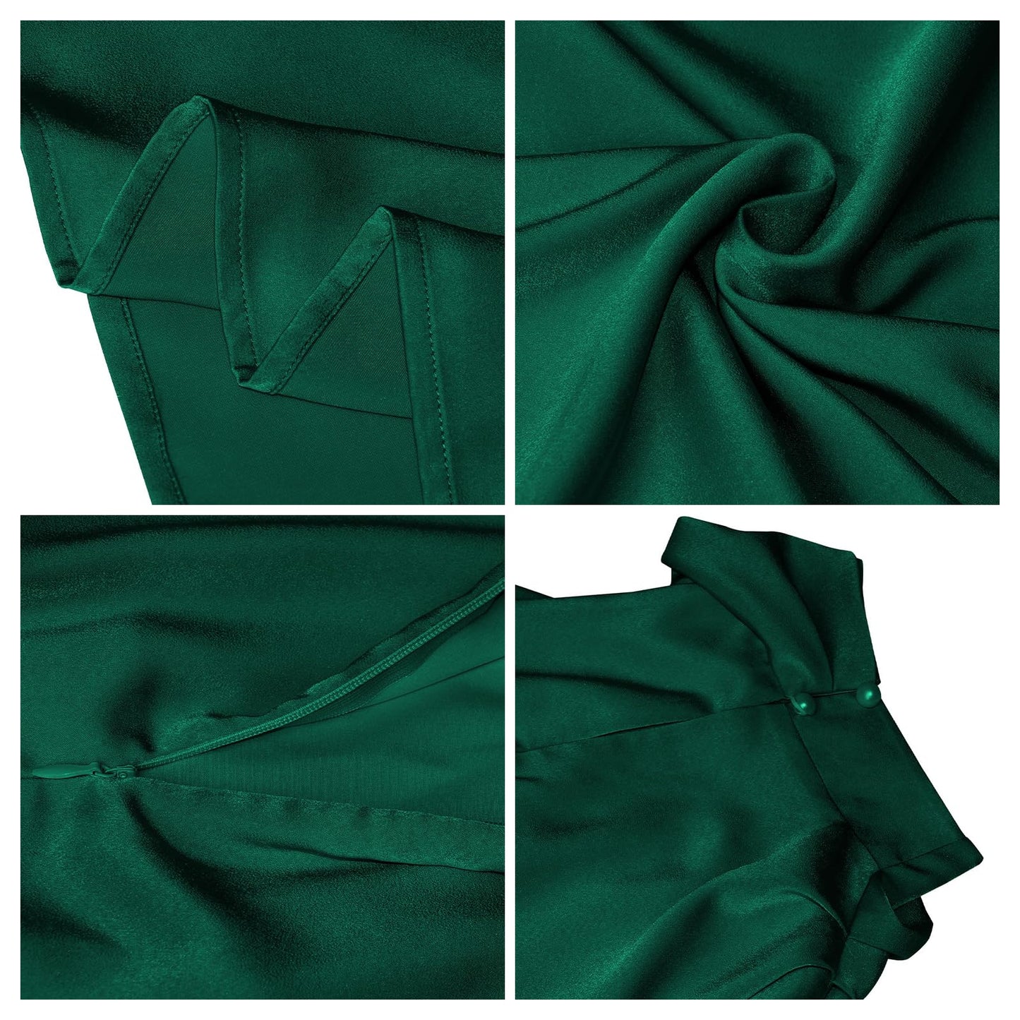 Odizli Damen Elegant Ärmellos Neckholder Satin Sommer Hochzeit Lang Abendkleider