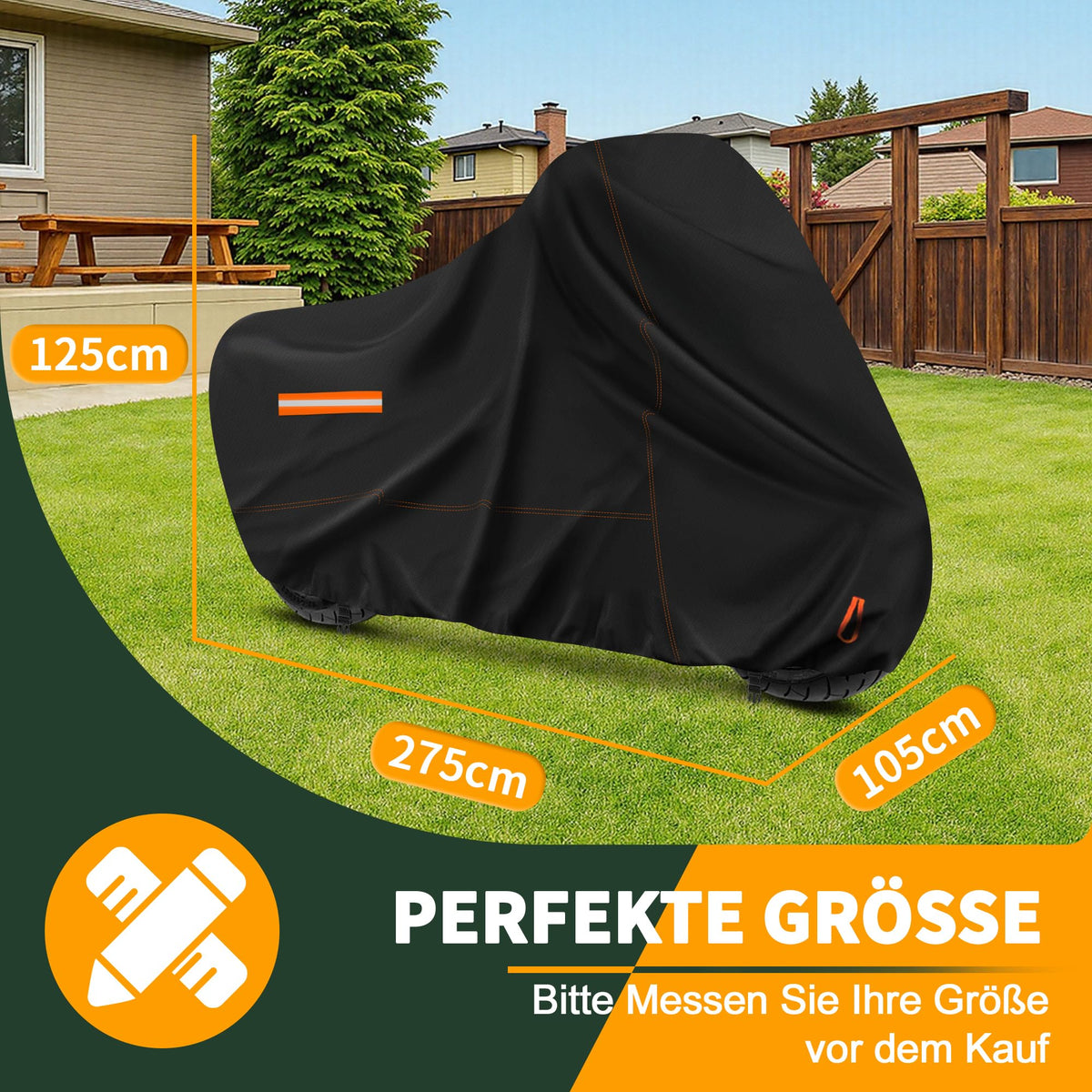 Enzeno Motorrad Abdeckplane Outdoor,245x106x125cm Motorradplane Wasserdicht