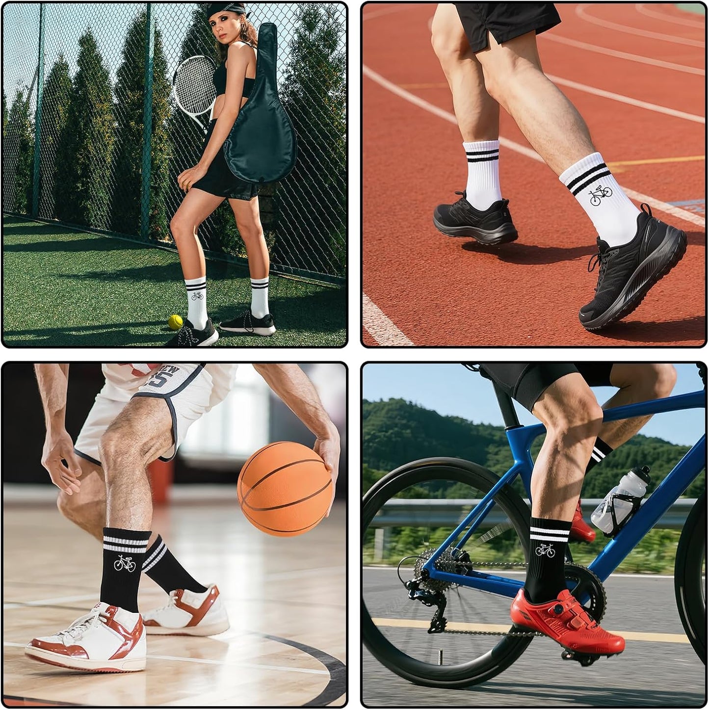 HUKUMA Rennrad Socken,35-46 Fahrradsocken Herren,Fahrrad Geschenk für Herren Damen,Rennrad Zubehör,Fahrradfahrer Tennissocken Accessoires,Lustiges Geschenk für Geburtstag Männer und Frauen