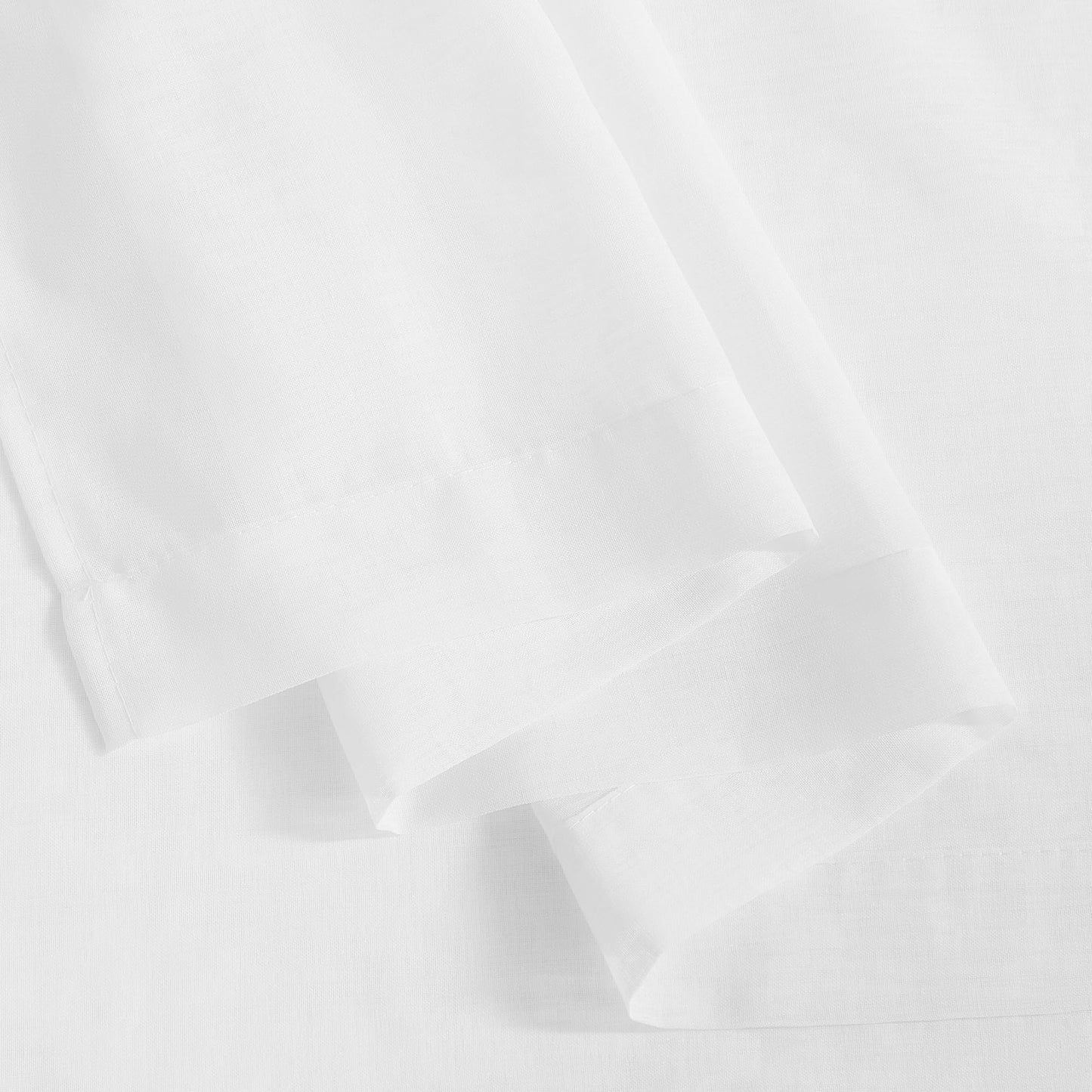 PONY DANCE Voile Gardinen Weiss Transparent Ösenvorhang 2er Set H 160 x B 140 cm Wohnzimmer Gardinen Kurz Durchlässige Vorhänge Weiß Vorhang Leinenoptik Schlafzimmer