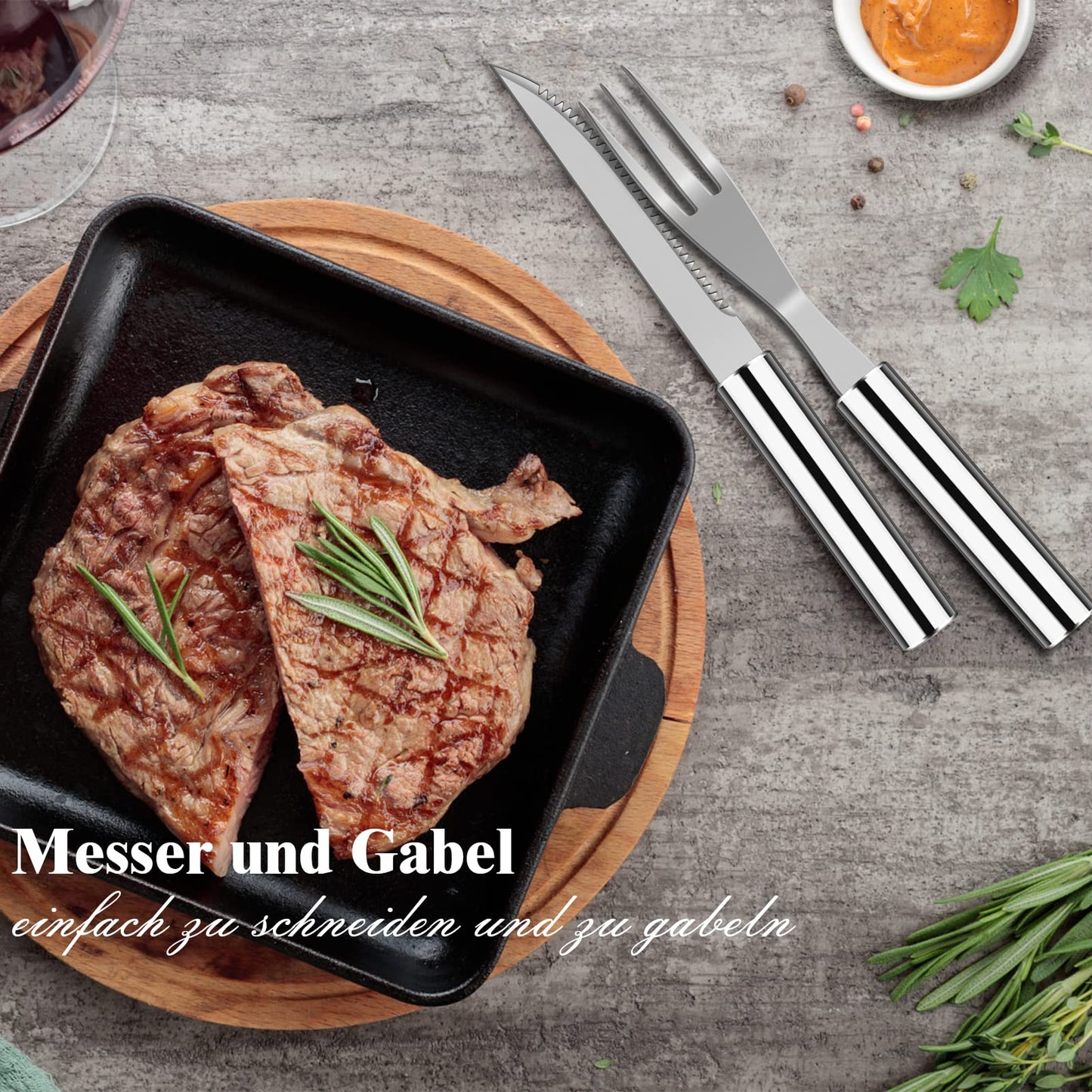 Grilliance 38 Stücke BBQ Grillbesteck Set Edelstahl Grillzubehör für Männer Geschenk Geburtstag Hochwertiger Grillutensilien Set Koffer mit Grillkoffer und Grillmatte für Garten und Camping Braun