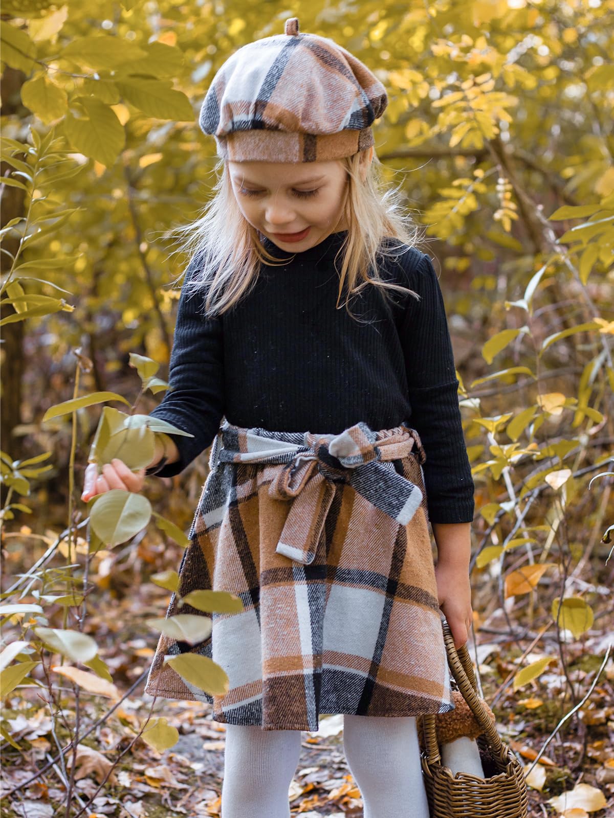 Miipat Toddler Girls Clothing Set Girls Outfits Set Long Sleeve Pullover Tops with Mini Skirt Sets Spring Autumn Baby Clothing Sets Girls Dresses