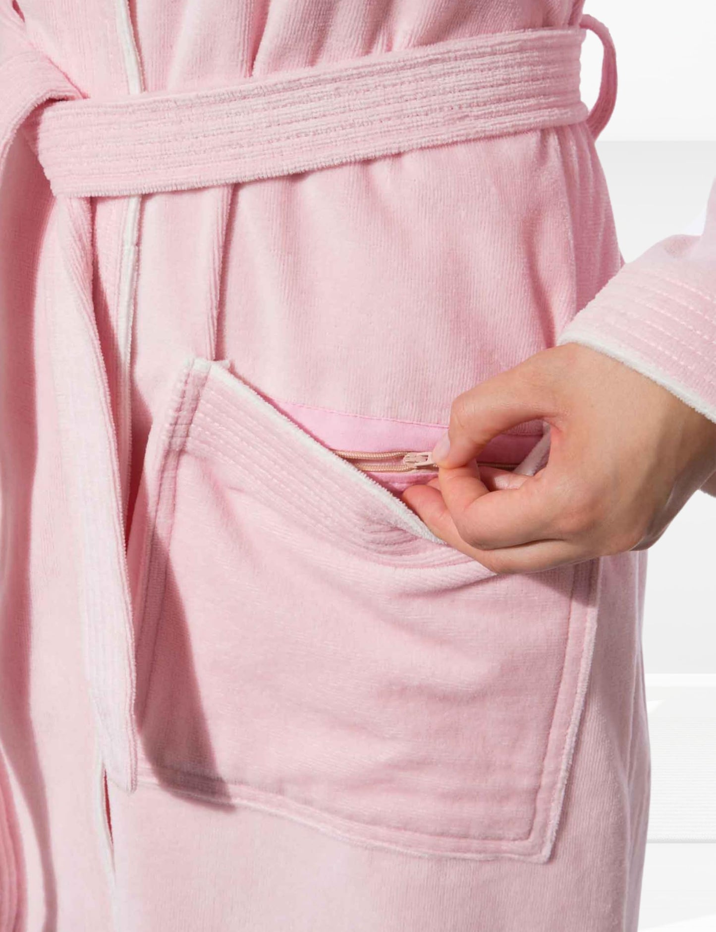 Morgenstern Bademantel Damen 100% Baumwolle mit Kapuze Frottee-Velours OEKO-TEX Leonie