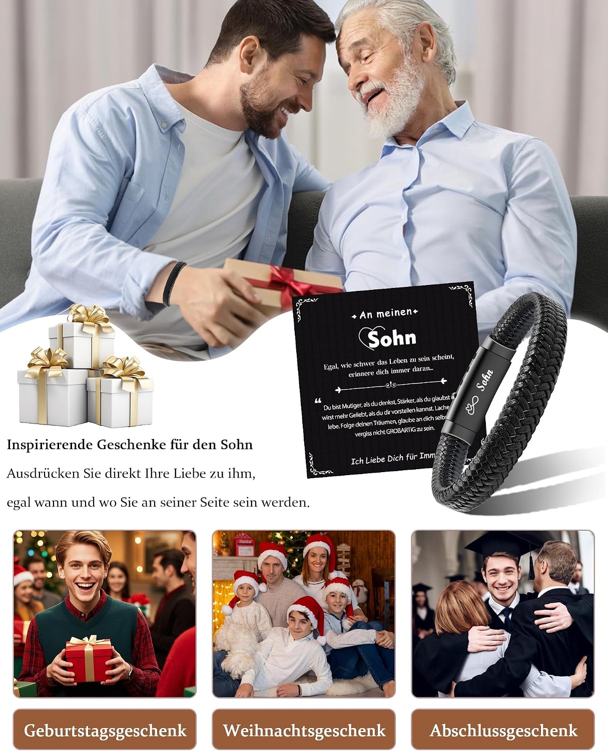 CheersLife Ich Liebe Dich Geschenke für Männer An Meinen Sohn Bruder Mann