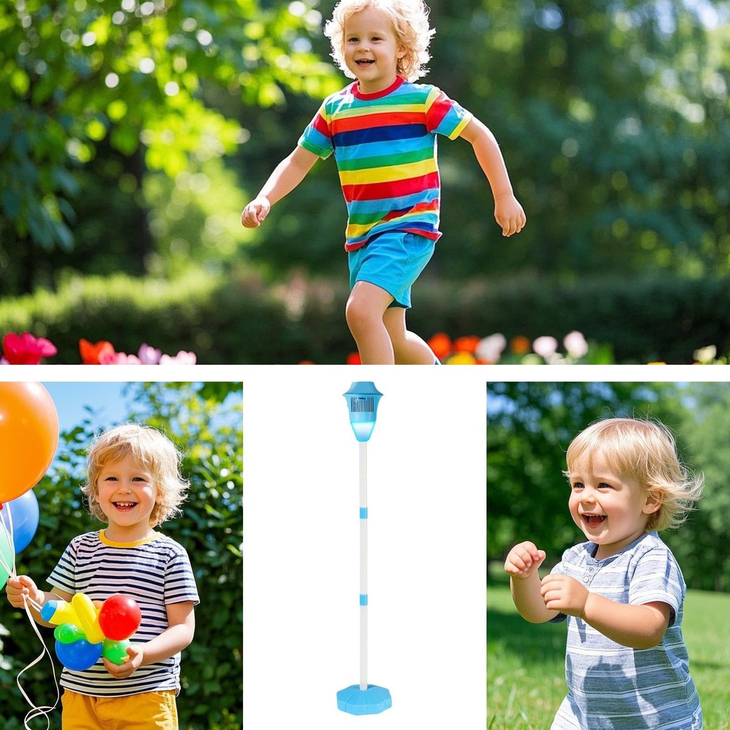 Bubble Maker Ständer, Automatischer Bubble Maker Standing Machine, Bubbles Torch Gartenlampe, Blasenbrennergartenlampe Für Freunde, Familie, Blau/rot, 118cm