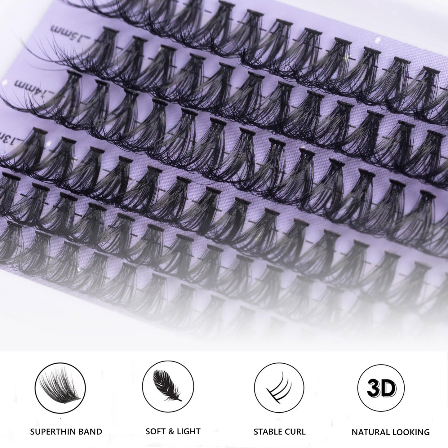 Wimpern Extensions 120 Büschel DIY Lash Extension Set Einzelne Wimpern mit Wimpernkleber und Pinzette für Anfänger Wimpernverlängerung zu Hause Individual Lashes 10-16mm C/D Curl - OP01