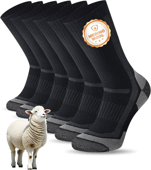 SockWaddles Merino Wandersocken Damen & Herren, 3 Paar, gepolstert