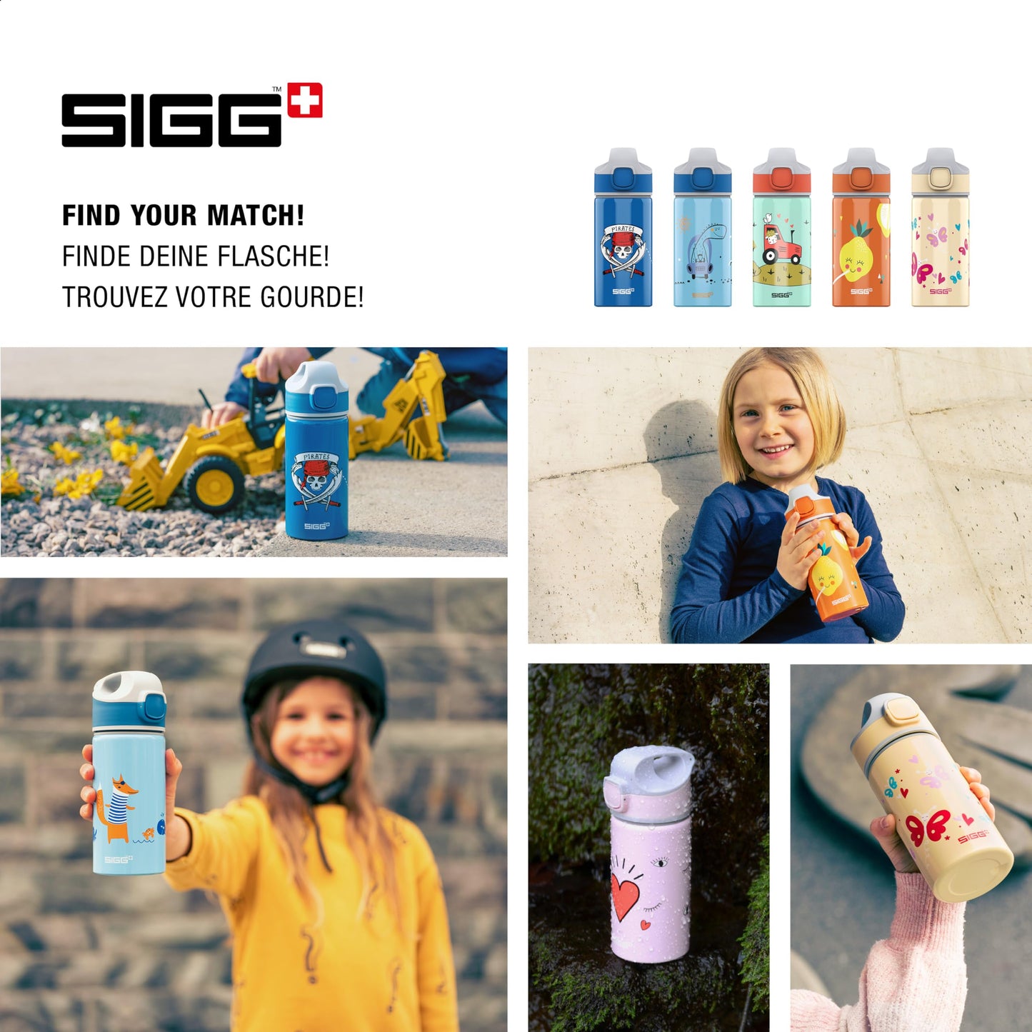 SIGG - Alu Trinkflasche Kinder - Miracle - Mit Trinkhalm - Auslaufsicher - Federleicht - BPA-frei - Klimaneutral Zertifiziert - Schule & Sport - 0,4L