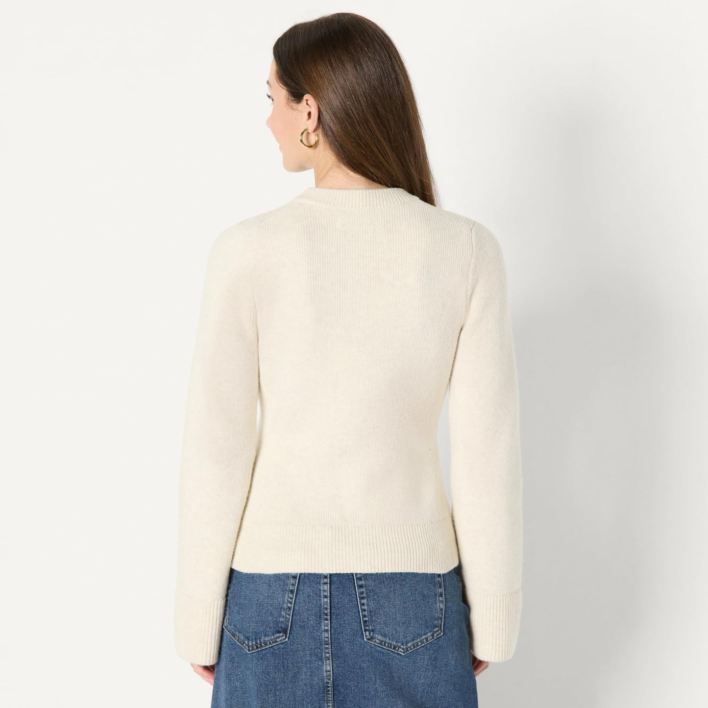 Amazon Essentials Damen Langärmelige Regular-Fit-Strickjacke mit Glockenärmeln und tailliertem Schnitt