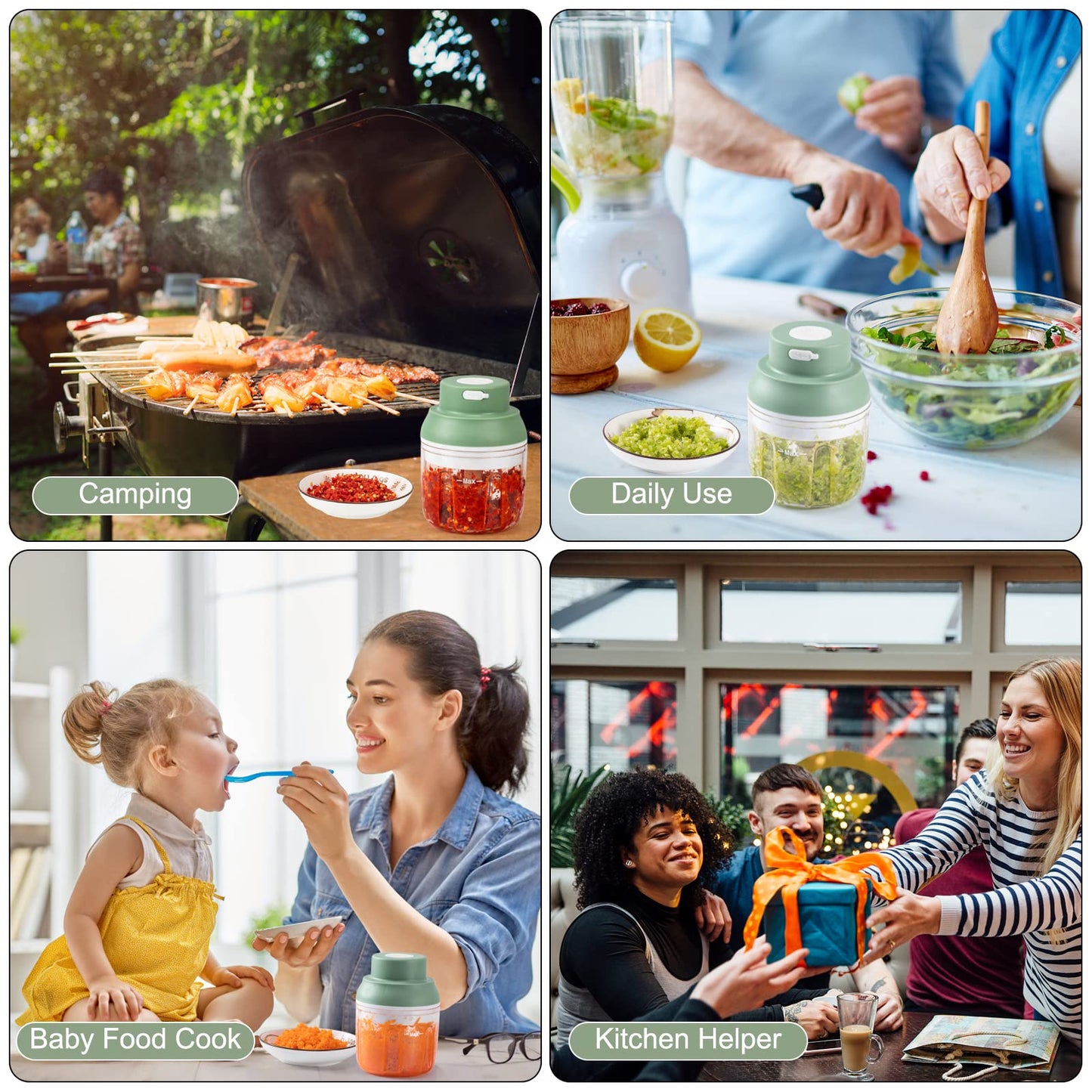 ORHOMELIFE Zwiebelschneider Elektrisch Gemüseschneider 250ml Zwiebel Zerkleinerer, Multizerkleinerer Onion Cutter Food Chopper, Küchen Zubehör für Gemüse, Obst, Nüsse