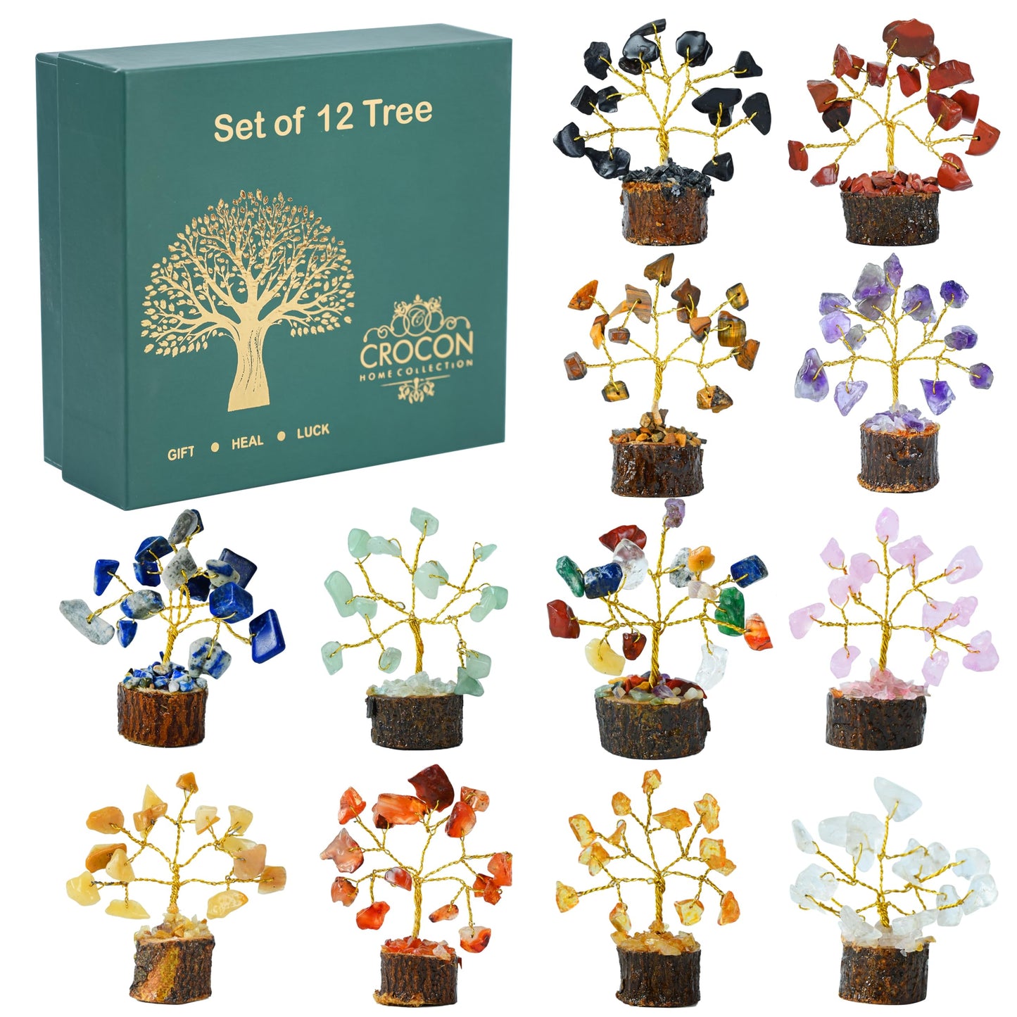 Crocon Der Originale Lebensbaum 7 Chakra Kristall Baum Geschenke für Frauen