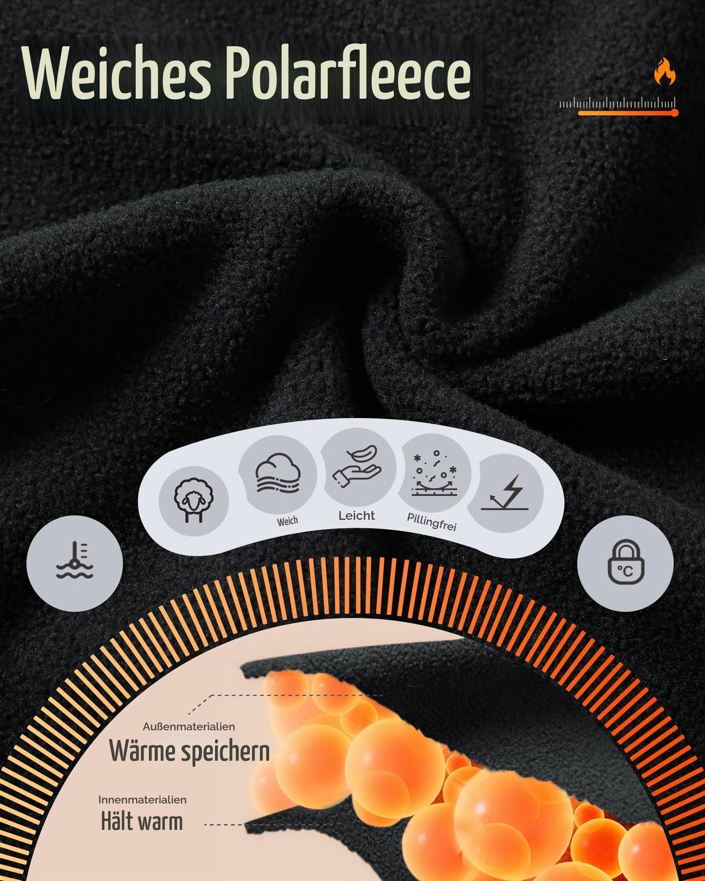 33,000ft Herren Fleecejacke Leicht Strickjacke Warm Übergangsjacke