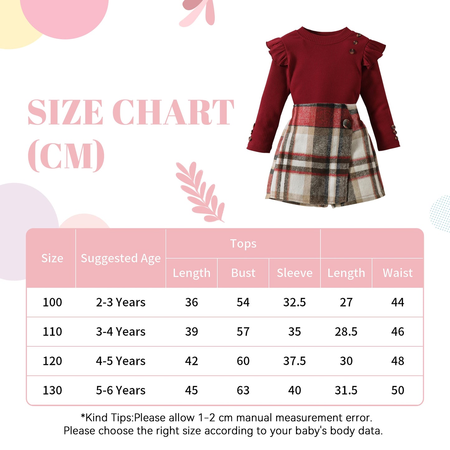Miipat Toddler Girls Clothing Set Girls Outfits Set Long Sleeve Pullover Tops with Mini Skirt Sets Spring Autumn Baby Clothing Sets Girls Dresses