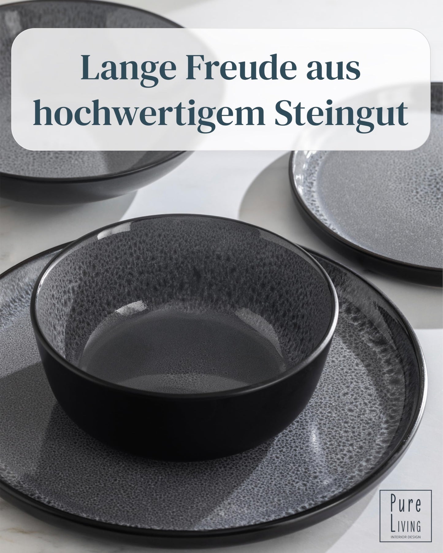 Steingut Frühstücksteller 6 Pers. Ibiza Hochwertiges Mediterranes TEST SEHR GUT Dessertteller Set - Kuchenteller spülmaschinen- und kratzfest - Kleine Teller, Salatteller Pure Living in Petrol