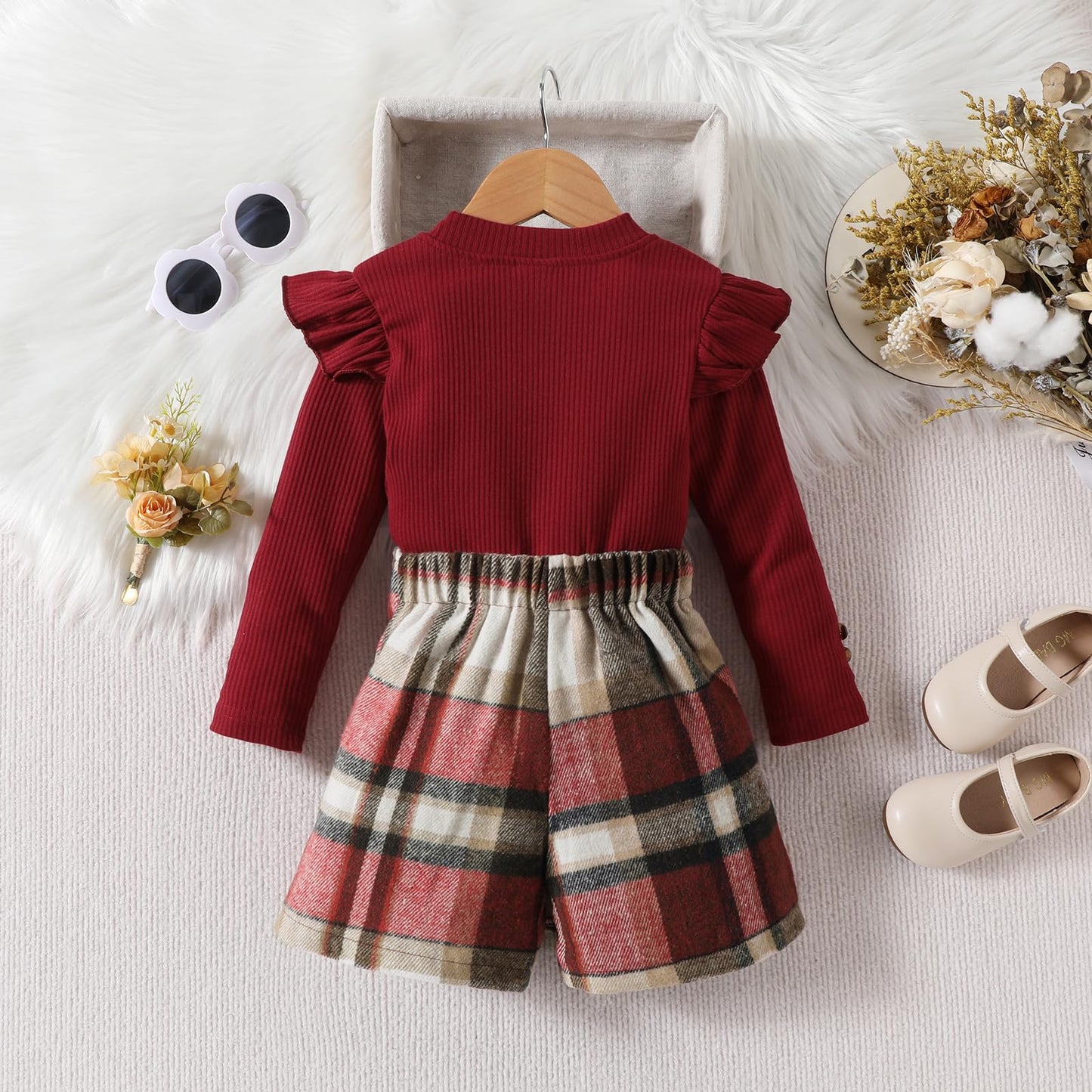 Miipat Toddler Girls Clothing Set Girls Outfits Set Long Sleeve Pullover Tops with Mini Skirt Sets Spring Autumn Baby Clothing Sets Girls Dresses