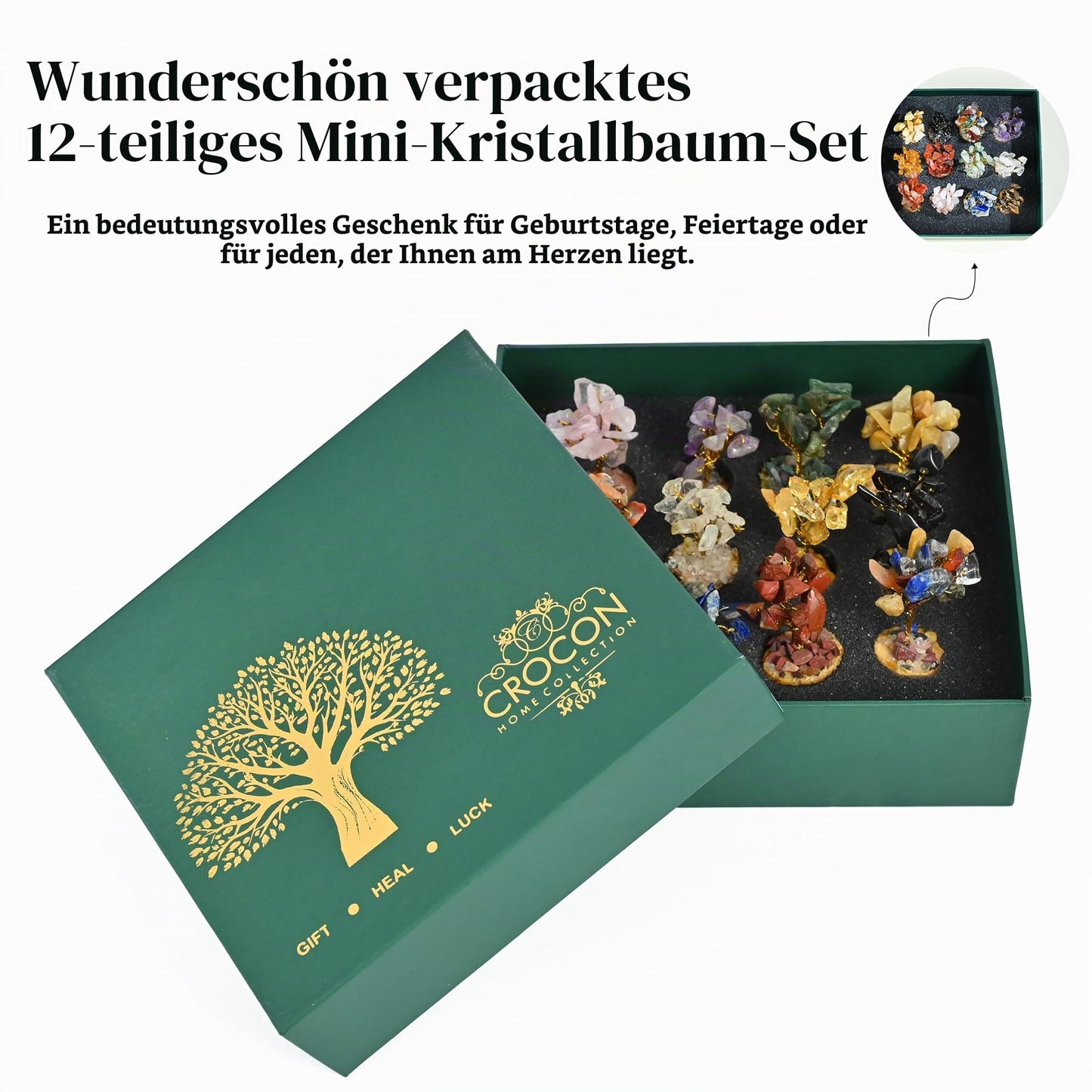 Crocon Der Originale Lebensbaum 7 Chakra Kristall Baum Geschenke für Frauen