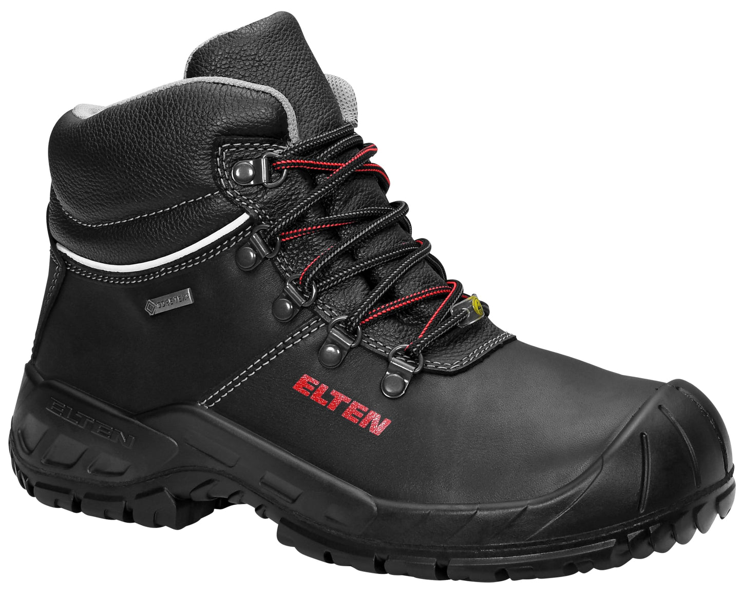 ELTEN Sicherheitsschuhe Renzo GTX Mid ESD S3 CI, Damen und Herren, Leder, Stahlkappe, leicht, robust Schwarz44