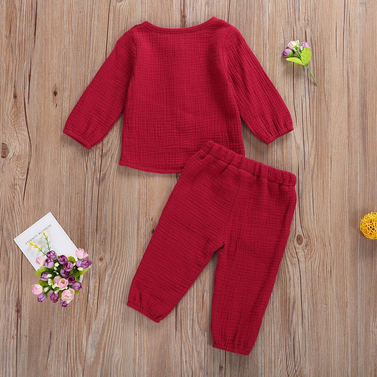 Geagodelia Babykleidung Set Baby Jungen Mädchen Kleidung Outfit T-Shirt Top + Hose Shorts Neugeborene Weiche Einfarbige Babyset T-47740