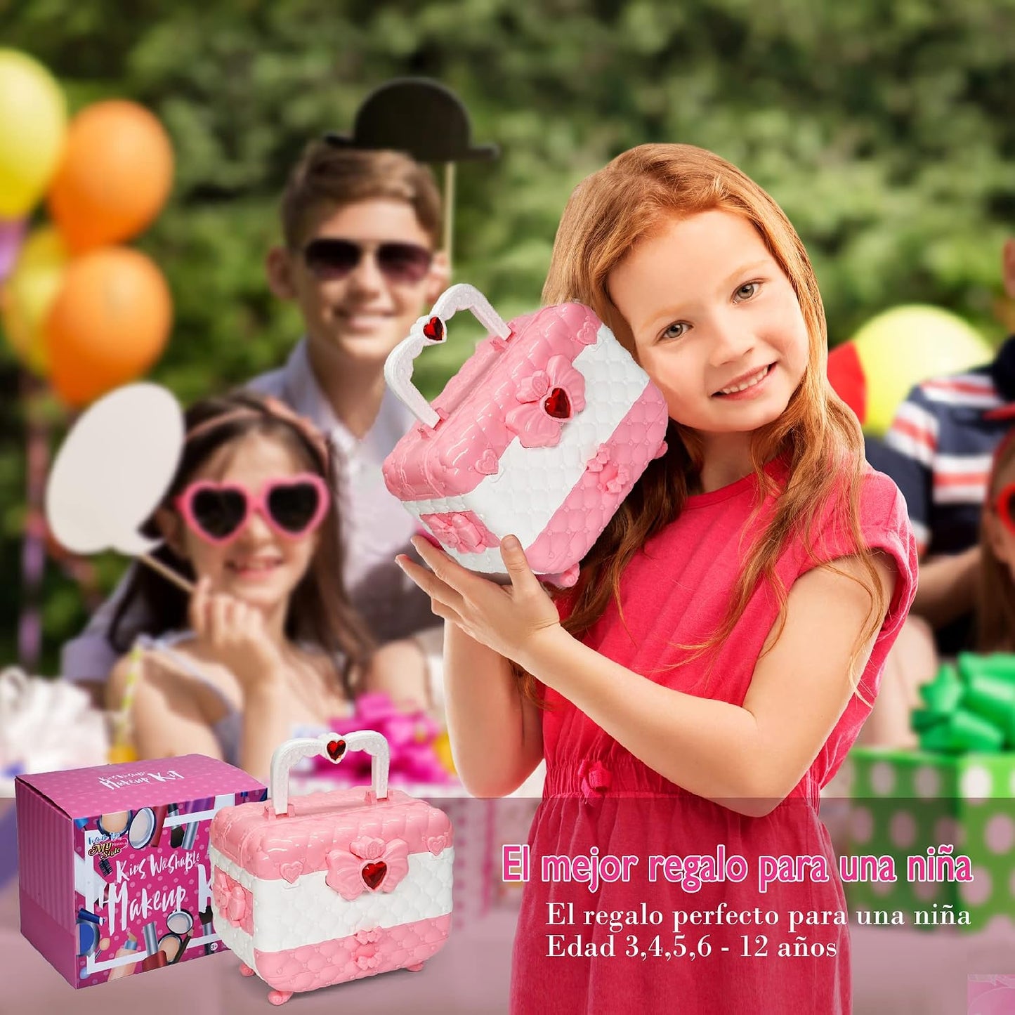 Mrabbitoo Kinderschminke Set Mädchen Schminkkoffer - Waschbar Kinder Make Up Set Schminkset Spielzeug,Schminke Halloween Weihnachts Geburtstag Geschenke für Prinzessin 4 5 6 7 8 9 10 11 12 Jahre