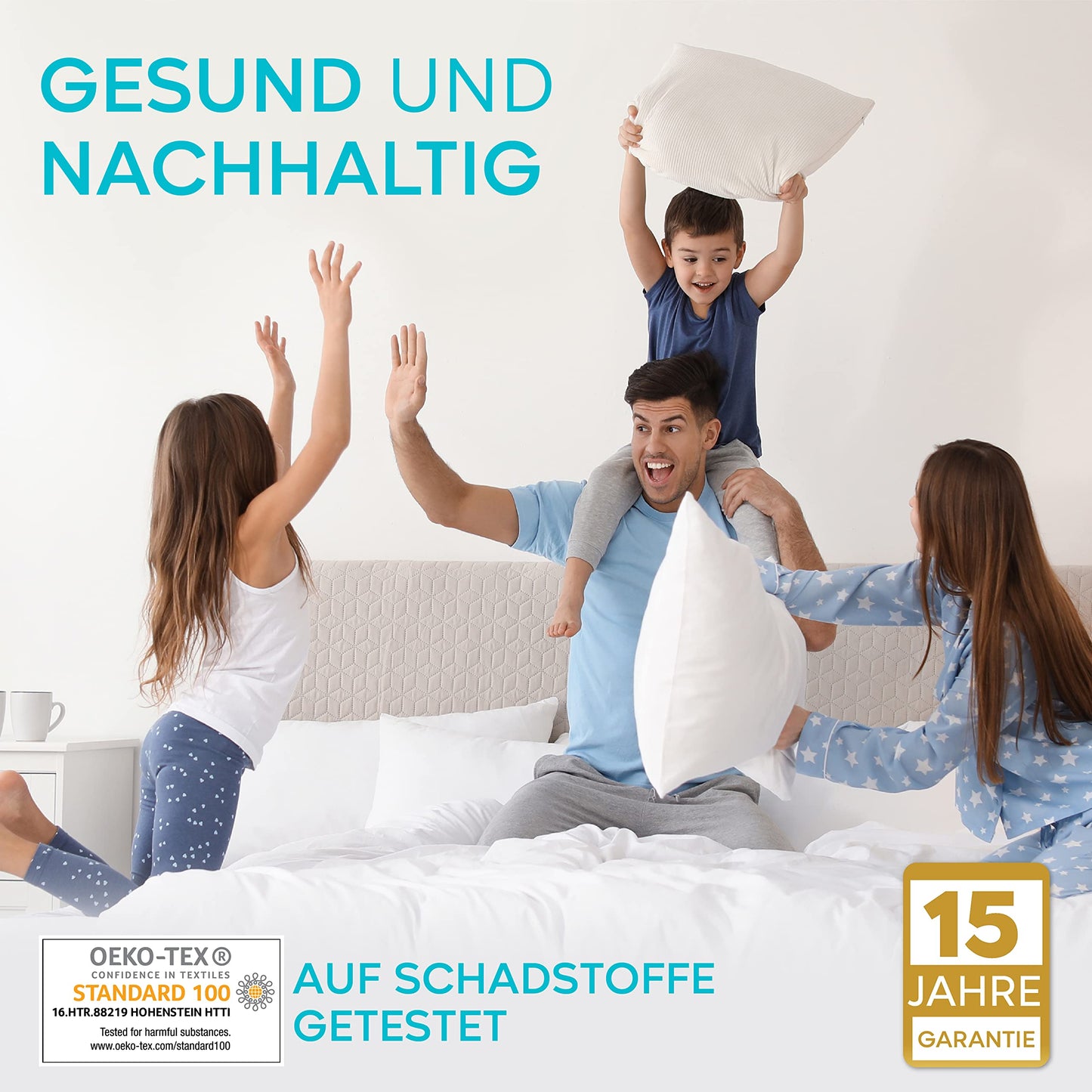 Matratzenschoner 140x200cm Wasserdicht Oeko-TEX Zertifiziert von Twinzen - Matratzenschoner 140 x200 Baumwolle Atmungsaktiv mit 4 Eckgummis