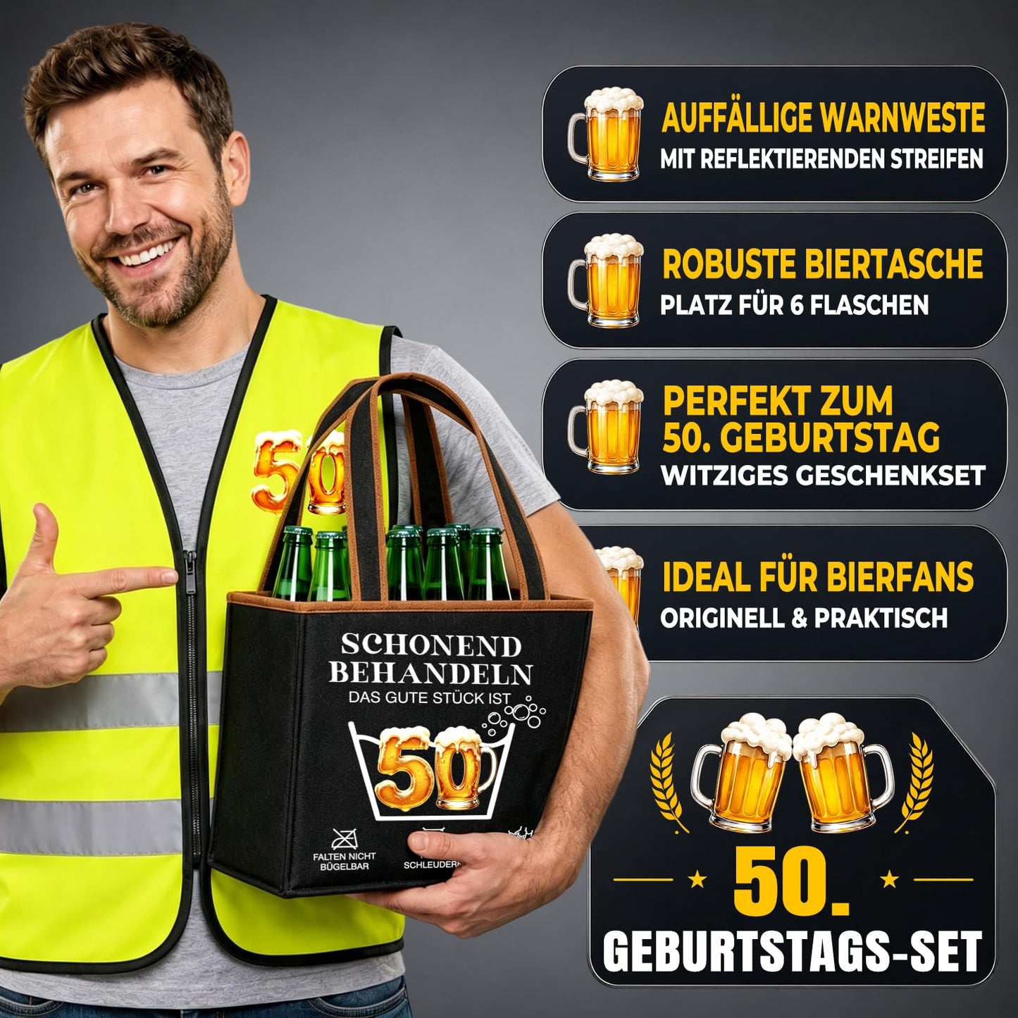 WenmthG Lustige Geschenke zum 30 40 50 60 Geburtstag Mann, Bier Geschenkset