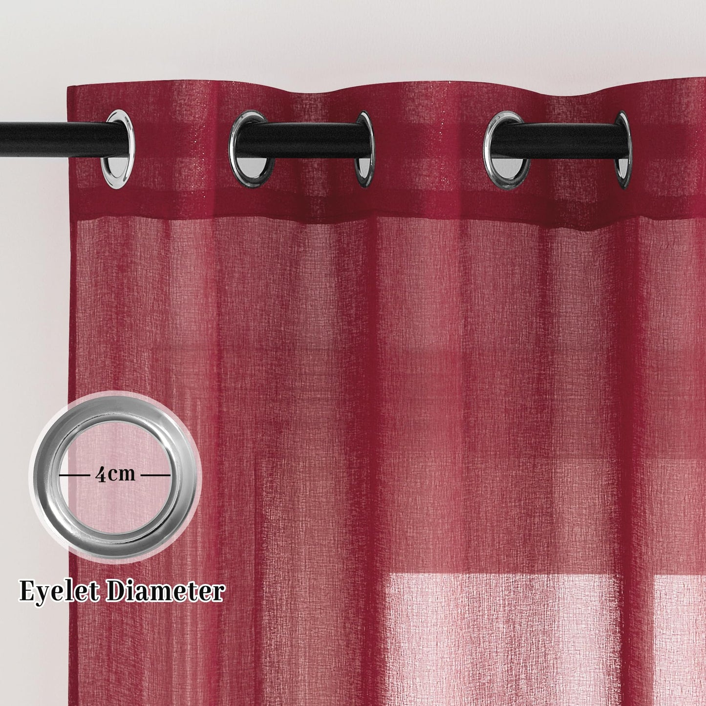 PONY DANCE Voile Gardinen Weiss Transparent Ösenvorhang 2er Set H 160 x B 140 cm Wohnzimmer Gardinen Kurz Durchlässige Vorhänge Weiß Vorhang Leinenoptik Schlafzimmer