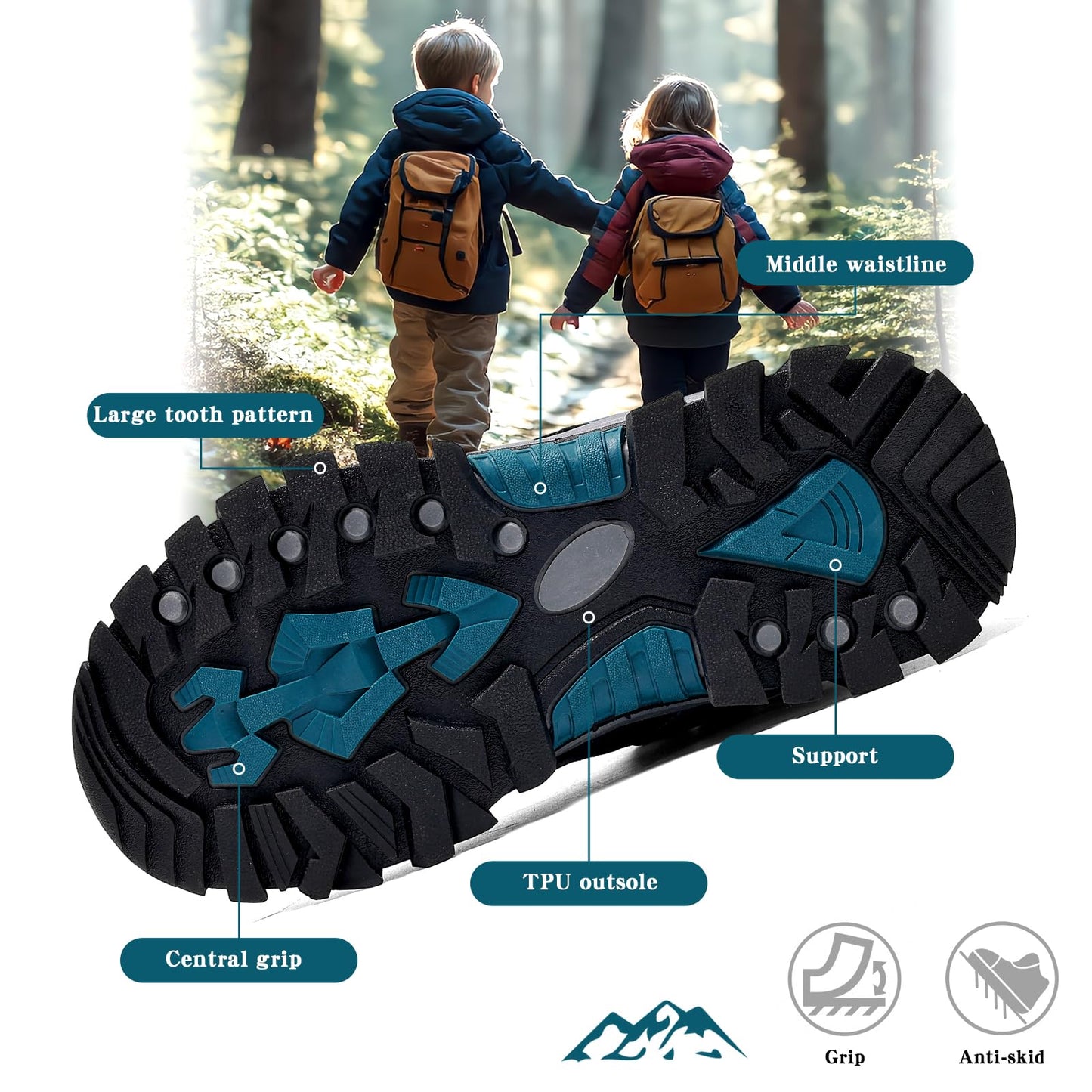 ASHION Winter Shoes Children's Winter Boots Boys Girls Snow Boots Hiking Boots Warm Lined Boots