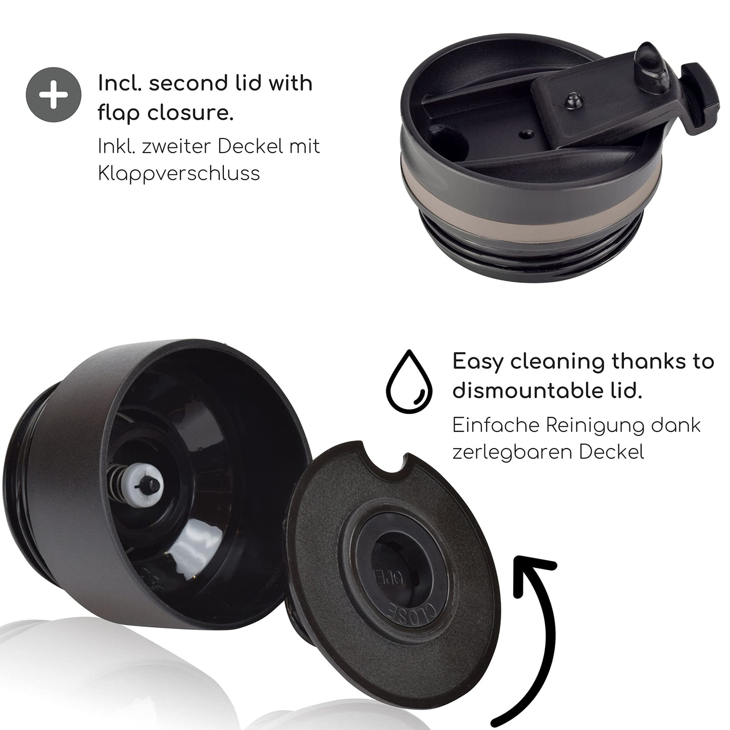 Milu Thermobecher Isolierbecher Kaffeebecher to go - 210ml 100% Auslaufsicher - Trinkbecher aus Edelstahl - Autobecher doppelwand Isolierung - Thermo Becher - Travel Mug (Rot)