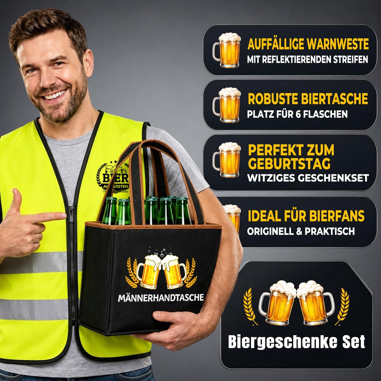 WenmthG Lustige Geschenke zum 30 40 50 60 Geburtstag Mann, Bier Geschenkset