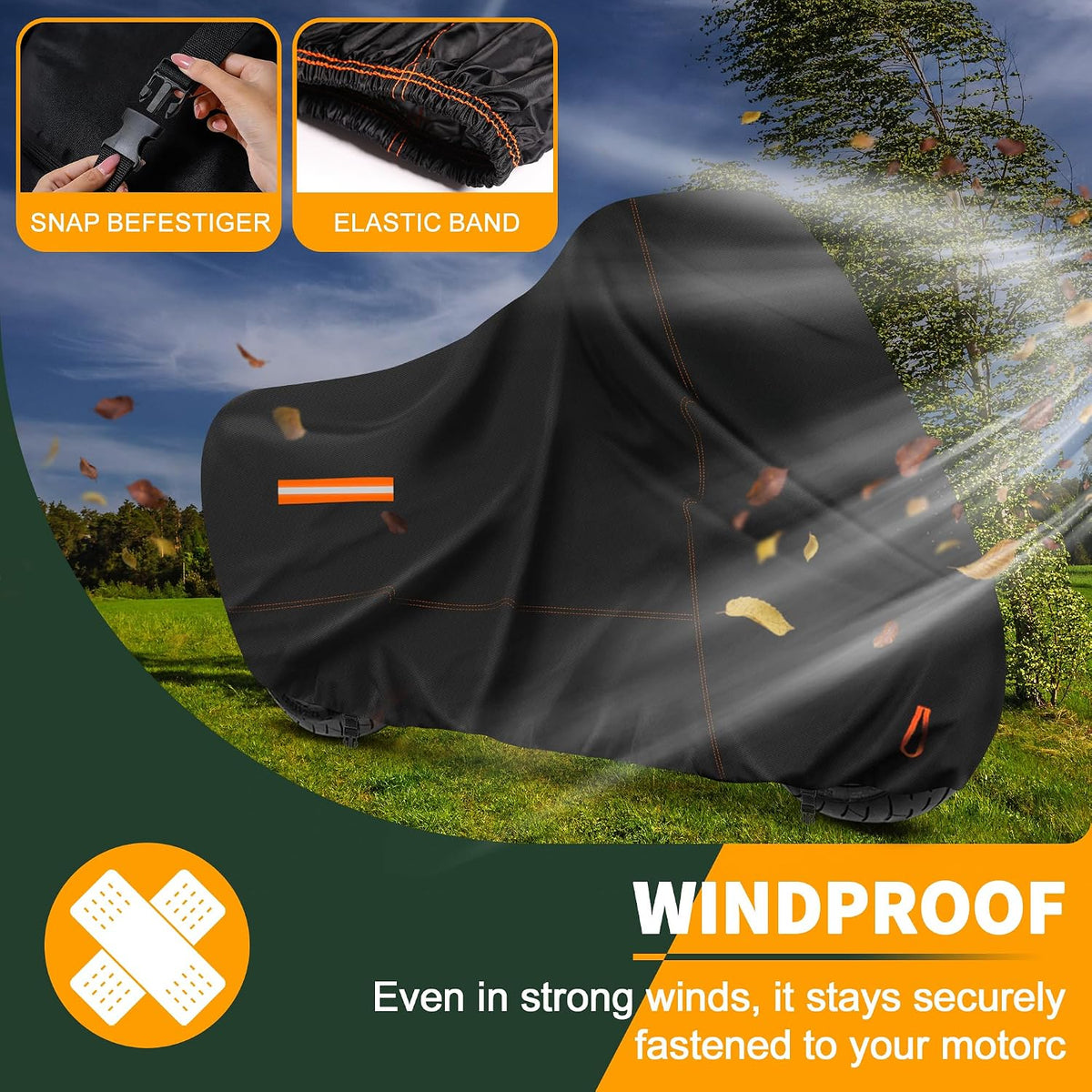 Enzeno Motorrad Abdeckplane Outdoor,245x106x125cm Motorradplane Wasserdicht